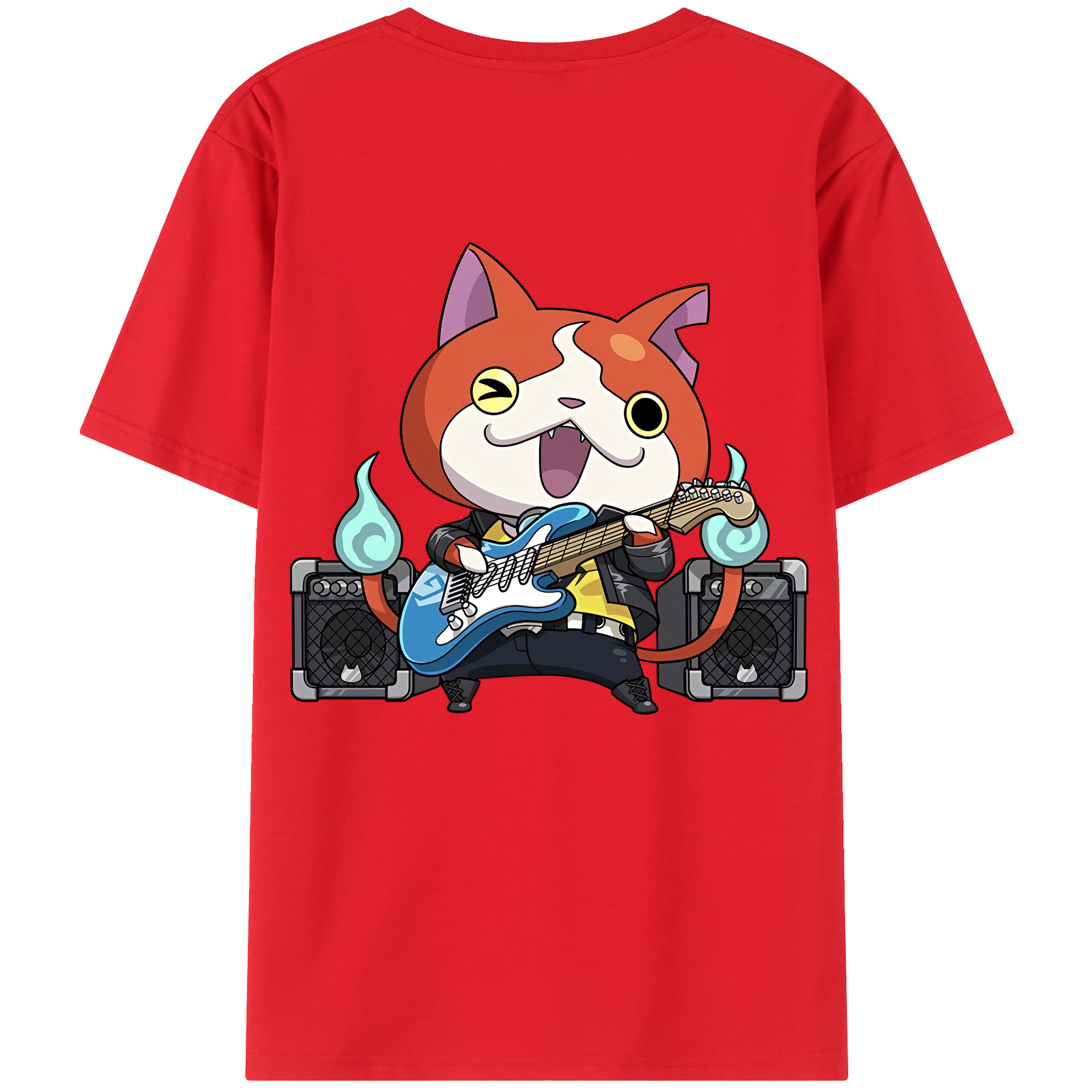 （画像用） 妖怪ウォッチ Yo-kai Watch 綿100％ メンズ半袖Tシャツ（バックプリント） 通気性
