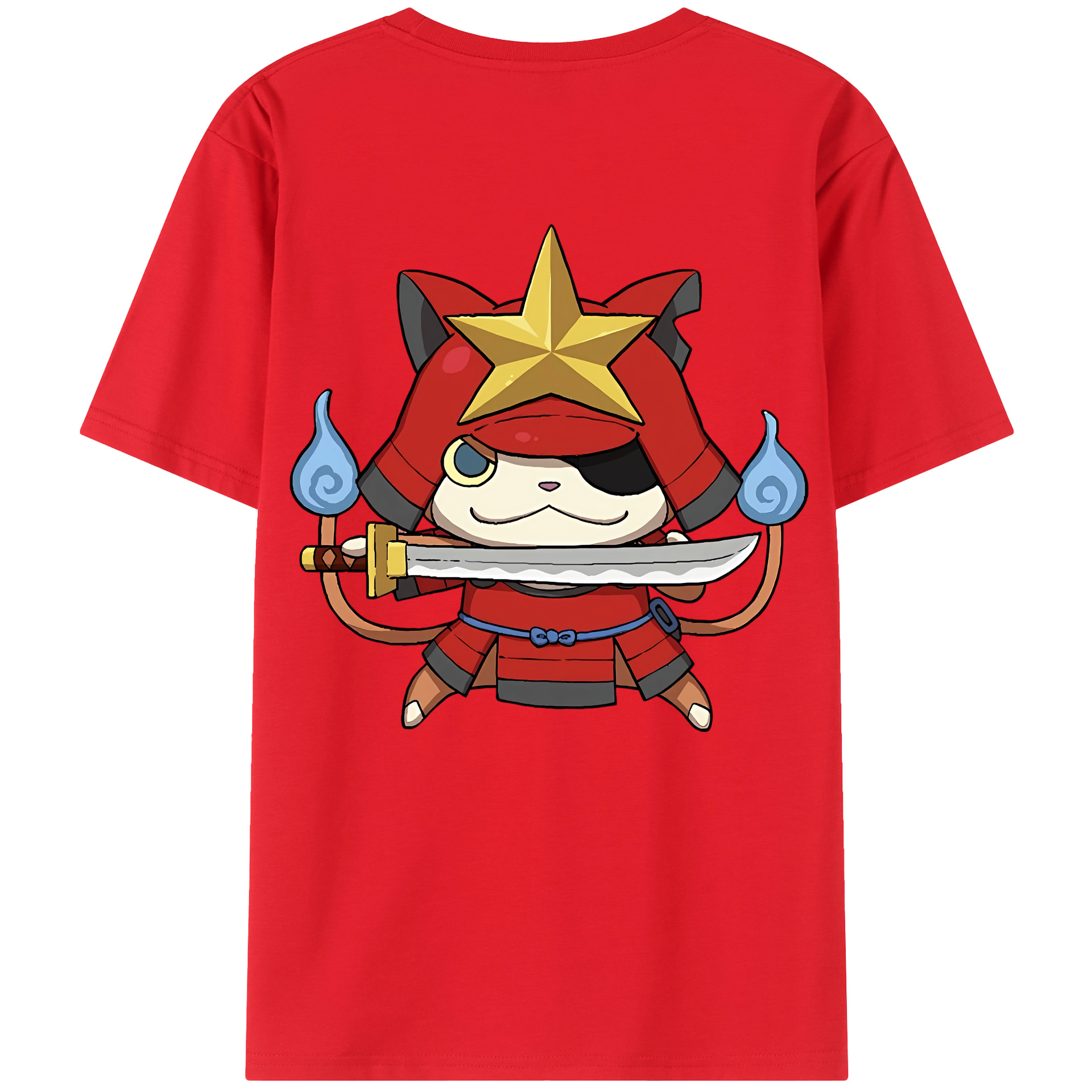 （画像用） 妖怪ウォッチ Yo-kai Watch 綿100％ メンズ半袖Tシャツ（バックプリント） 通気性