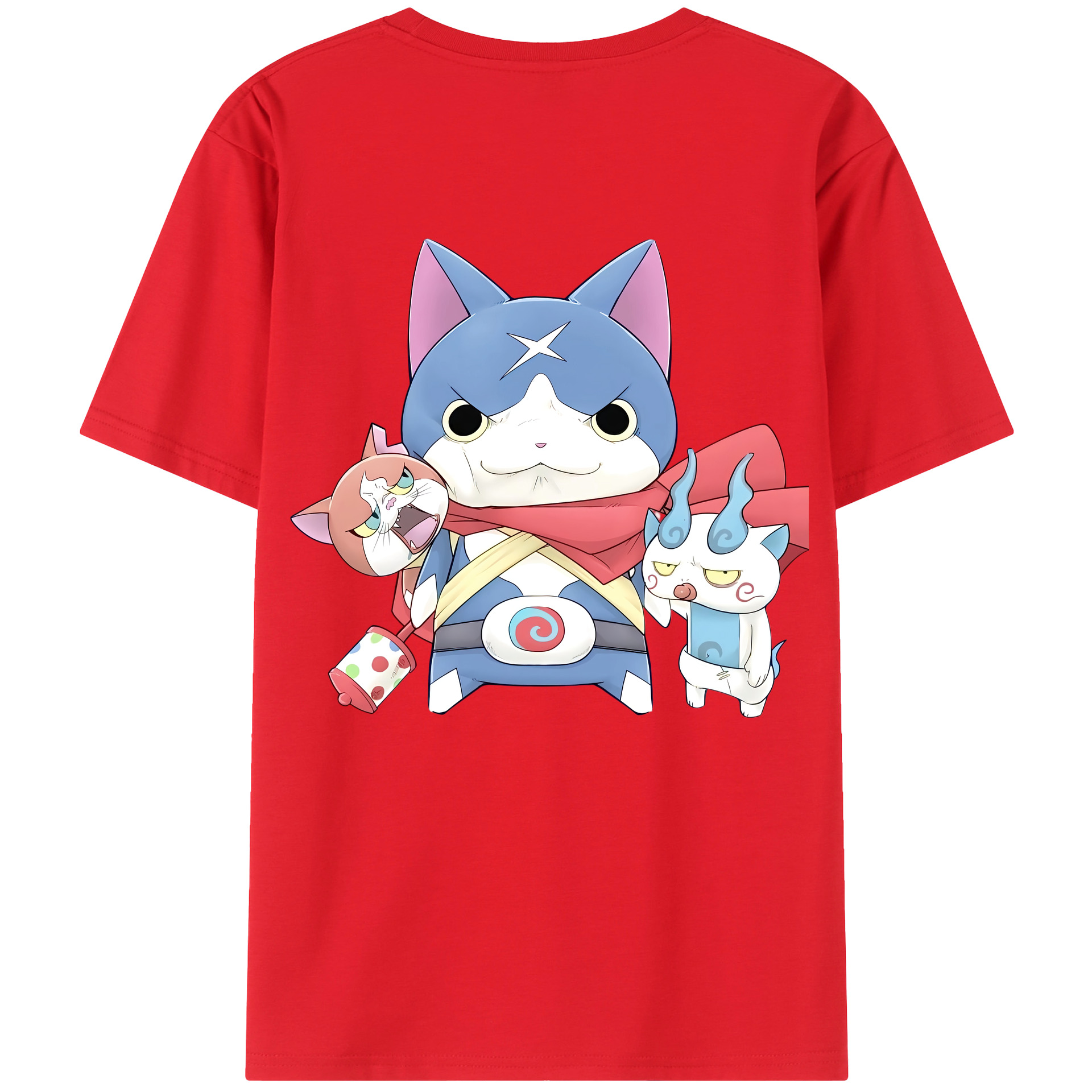（画像用） 妖怪ウォッチ Yo-kai Watch 綿100％ メンズ半袖Tシャツ（バックプリント） 通気性