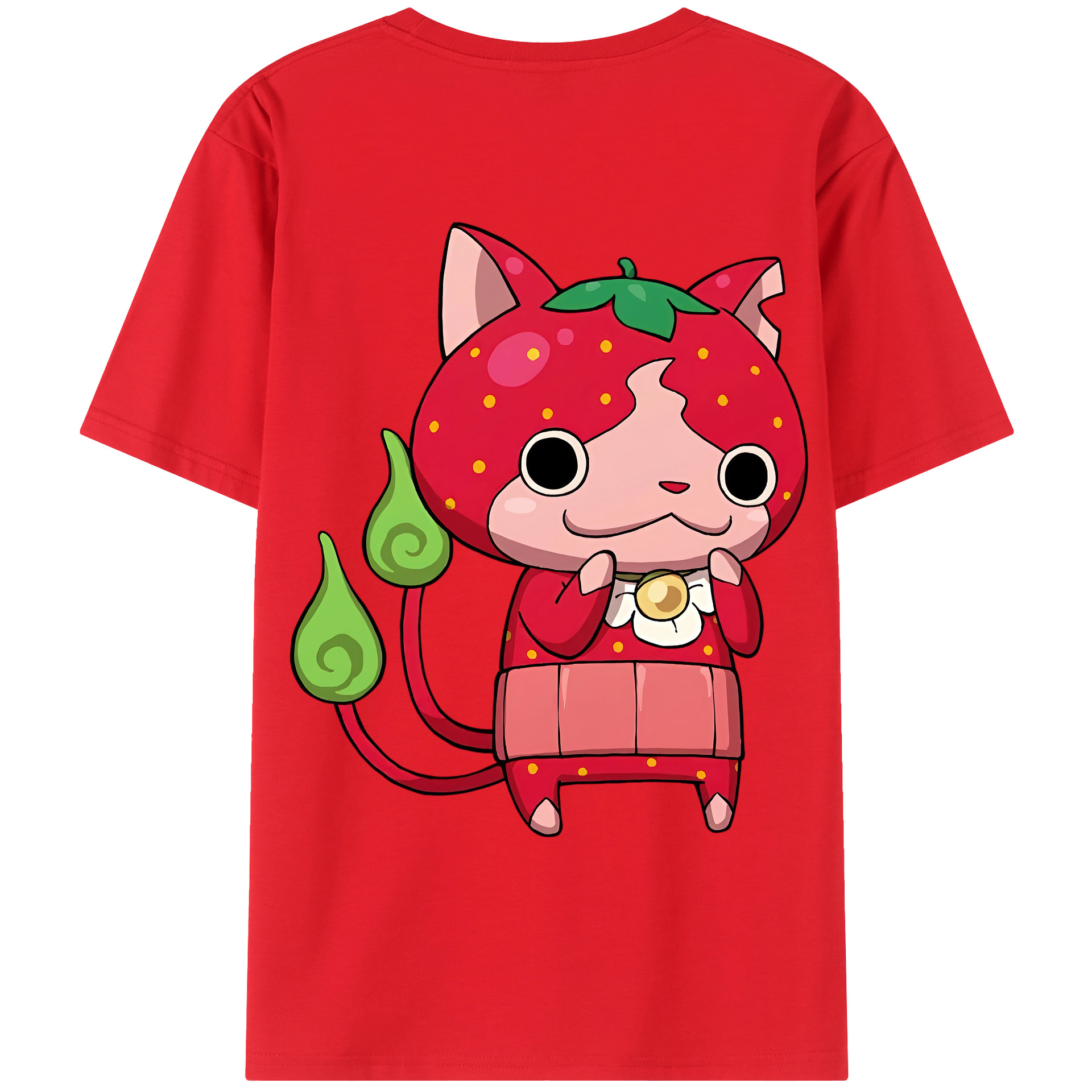 （画像用） 妖怪ウォッチ Yo-kai Watch 綿100％ メンズ半袖Tシャツ（バックプリント） 通気性