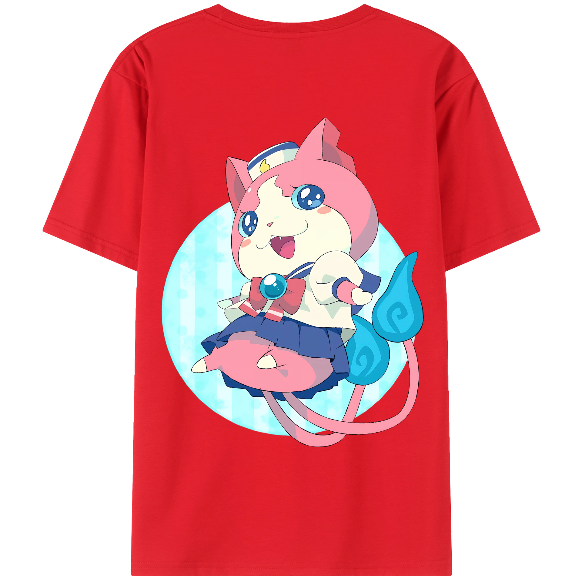 （画像用） 妖怪ウォッチ Yo-kai Watch 綿100％ メンズ半袖Tシャツ（バックプリント） 通気性