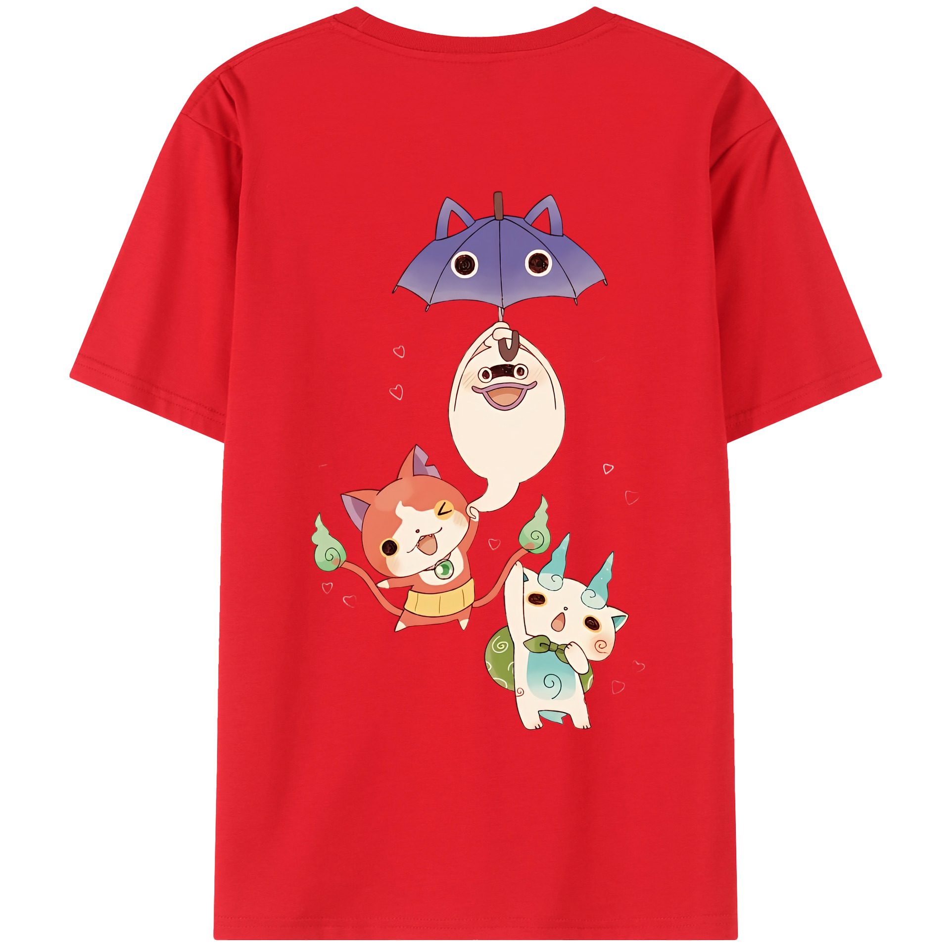 （画像用） 妖怪ウォッチ Yo-kai Watch 綿100％ メンズ半袖Tシャツ（バックプリント） 通気性