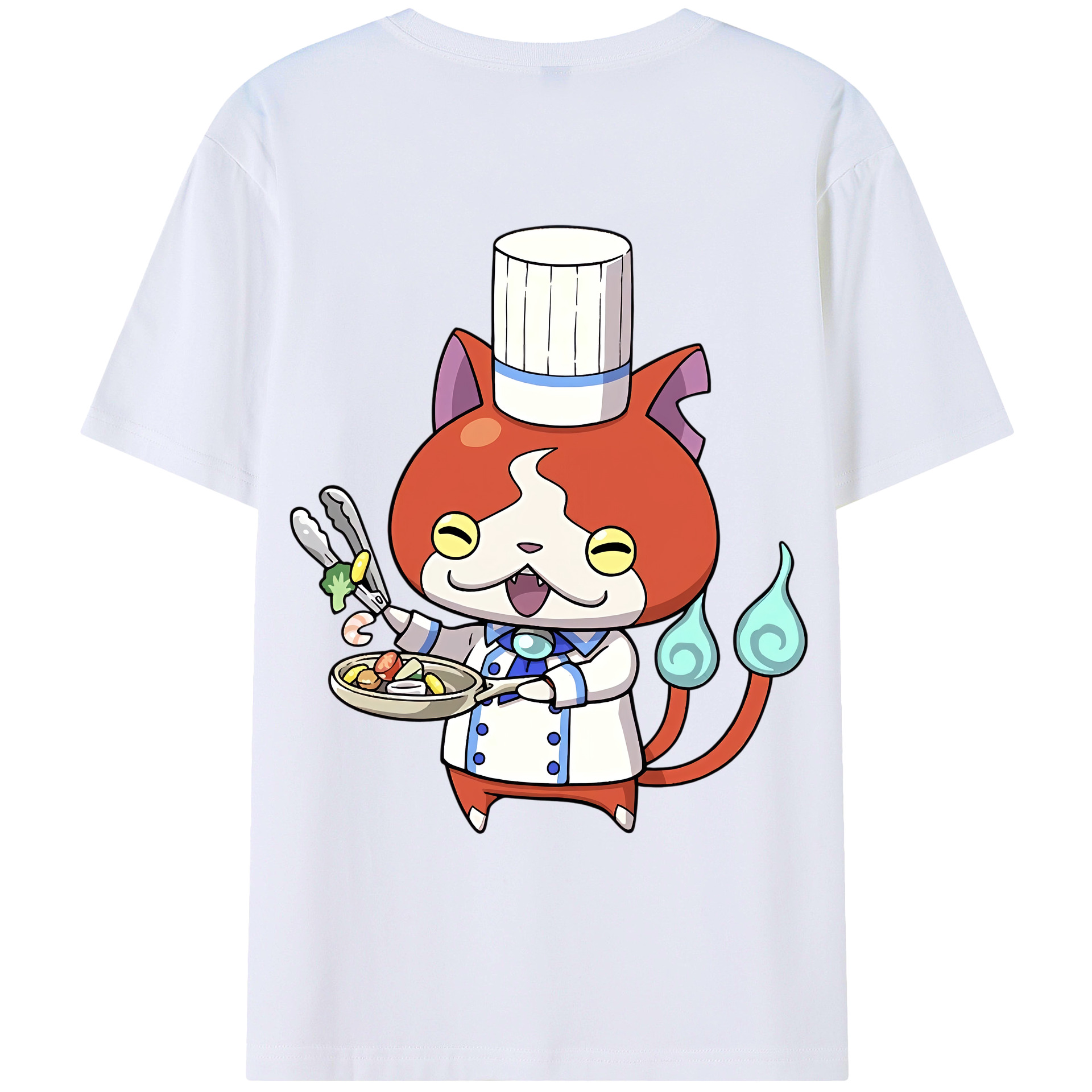 （画像用） 妖怪ウォッチ Yo-kai Watch 綿100％ メンズ半袖Tシャツ（バックプリント） 通気性