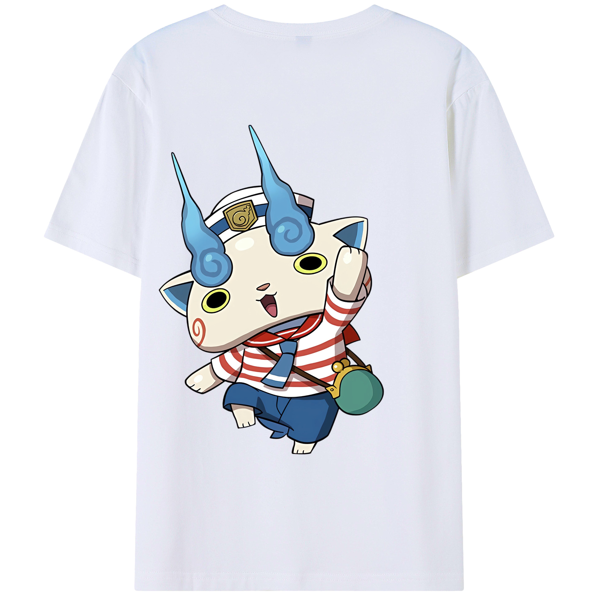 （画像用） 妖怪ウォッチ Yo-kai Watch 綿100％ メンズ半袖Tシャツ（バックプリント） 通気性