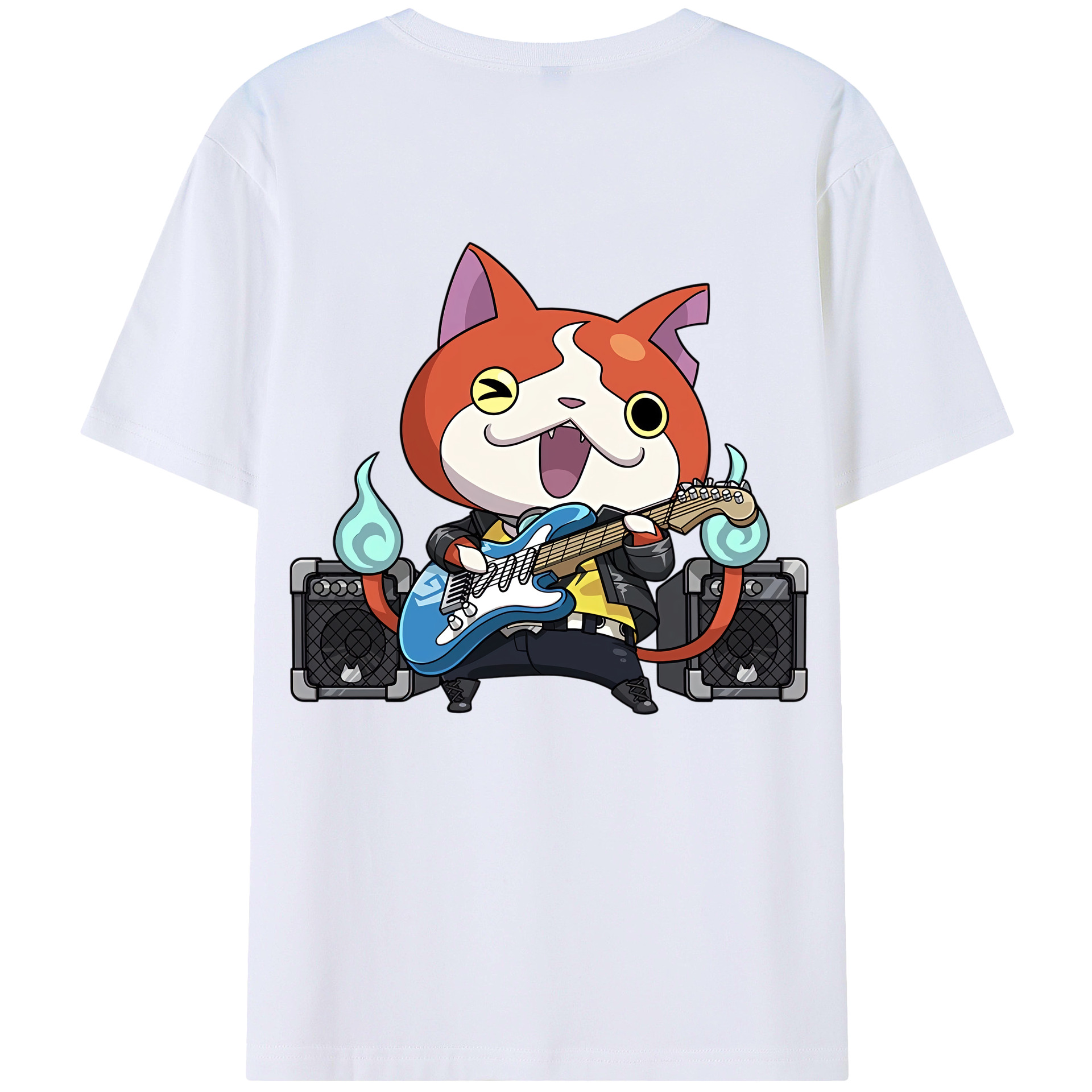 （画像用） 妖怪ウォッチ Yo-kai Watch 綿100％ メンズ半袖Tシャツ（バックプリント） 通気性
