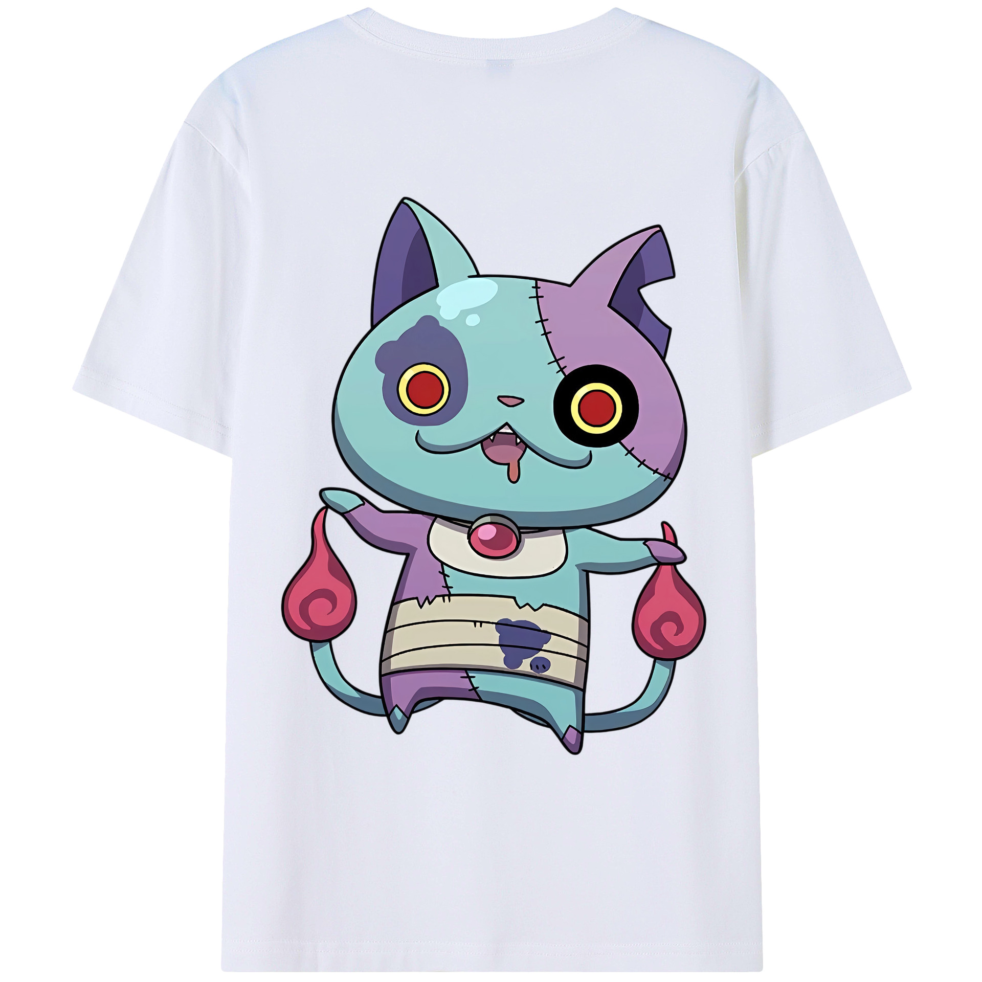 （画像用） 妖怪ウォッチ Yo-kai Watch 綿100％ メンズ半袖Tシャツ（バックプリント） 通気性
