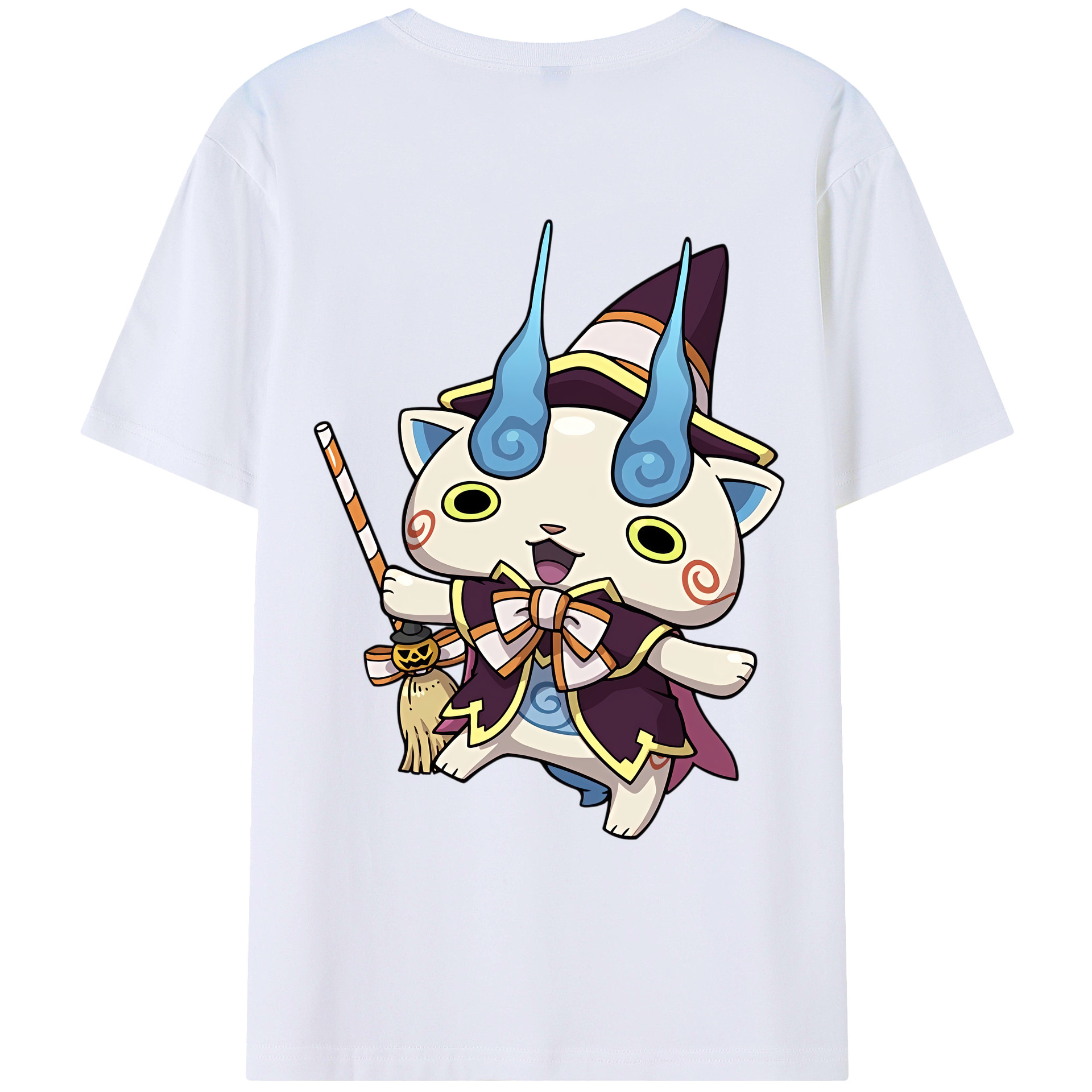 （画像用） 妖怪ウォッチ Yo-kai Watch 綿100％ メンズ半袖Tシャツ（バックプリント） 通気性