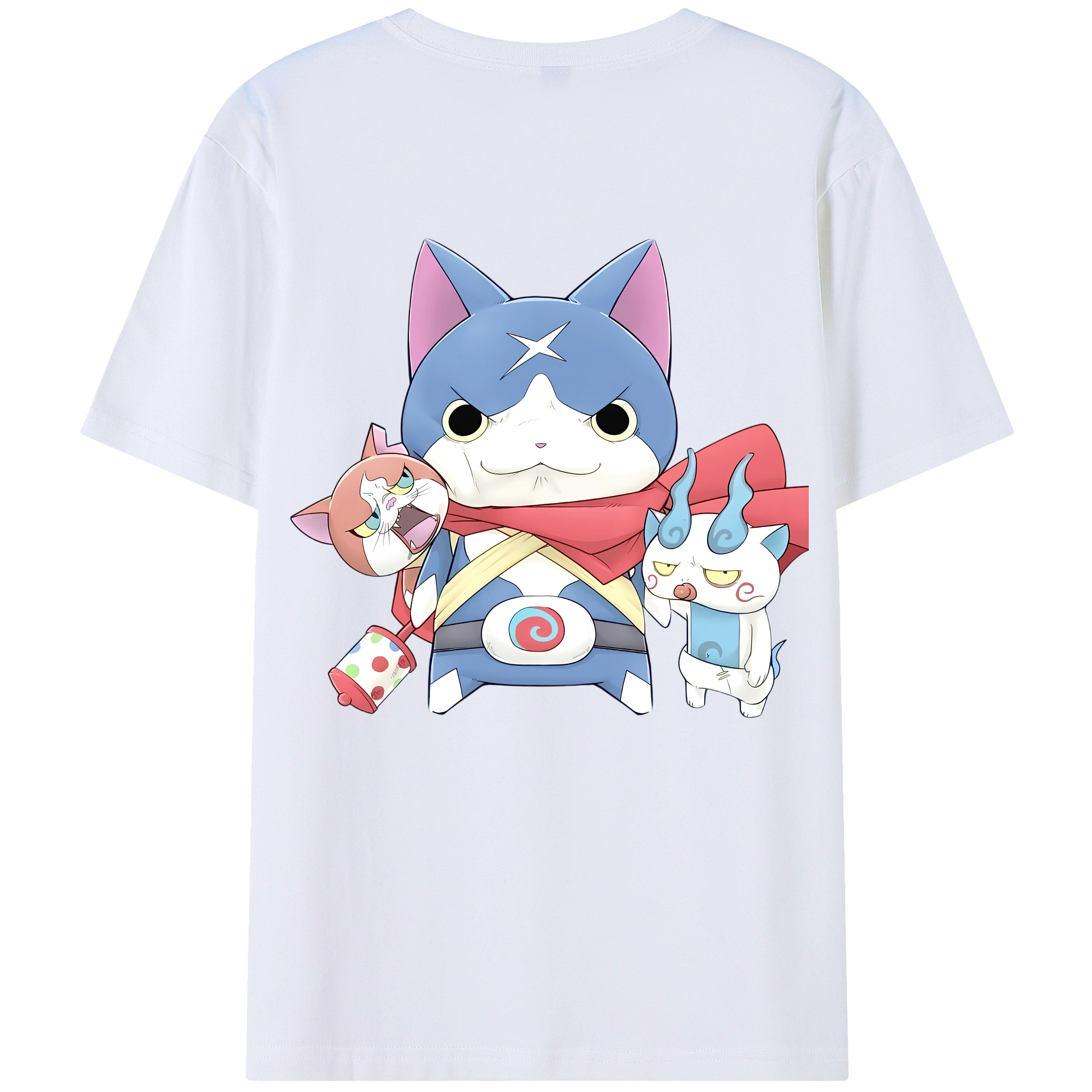 （画像用） 妖怪ウォッチ Yo-kai Watch 綿100％ メンズ半袖Tシャツ（バックプリント） 通気性