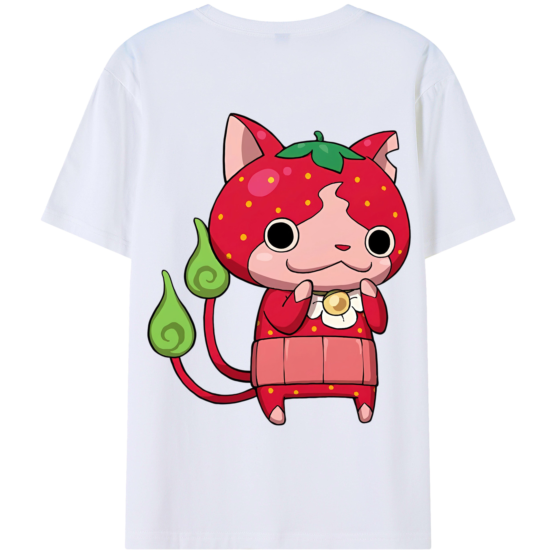 （画像用） 妖怪ウォッチ Yo-kai Watch 綿100％ メンズ半袖Tシャツ（バックプリント） 通気性