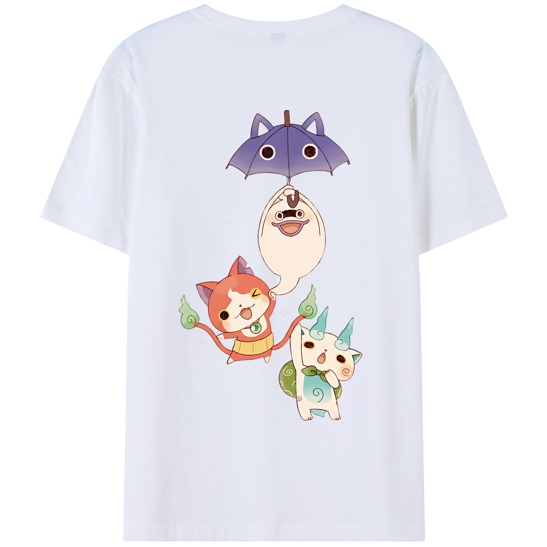 （画像用） 妖怪ウォッチ Yo-kai Watch 綿100％ メンズ半袖Tシャツ（バックプリント） 通気性