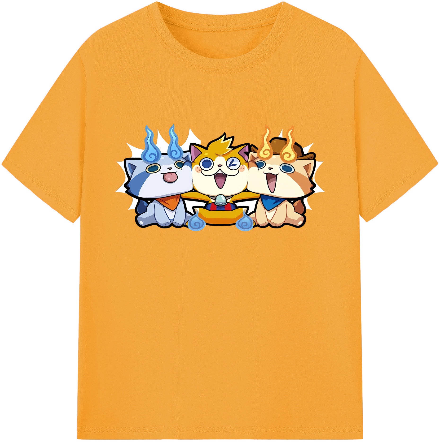 （画像用） 妖怪ウォッチ Yo-kai Watch 綿100％ メンズ半袖Tシャツ｜肌触りやわらか＆通気性