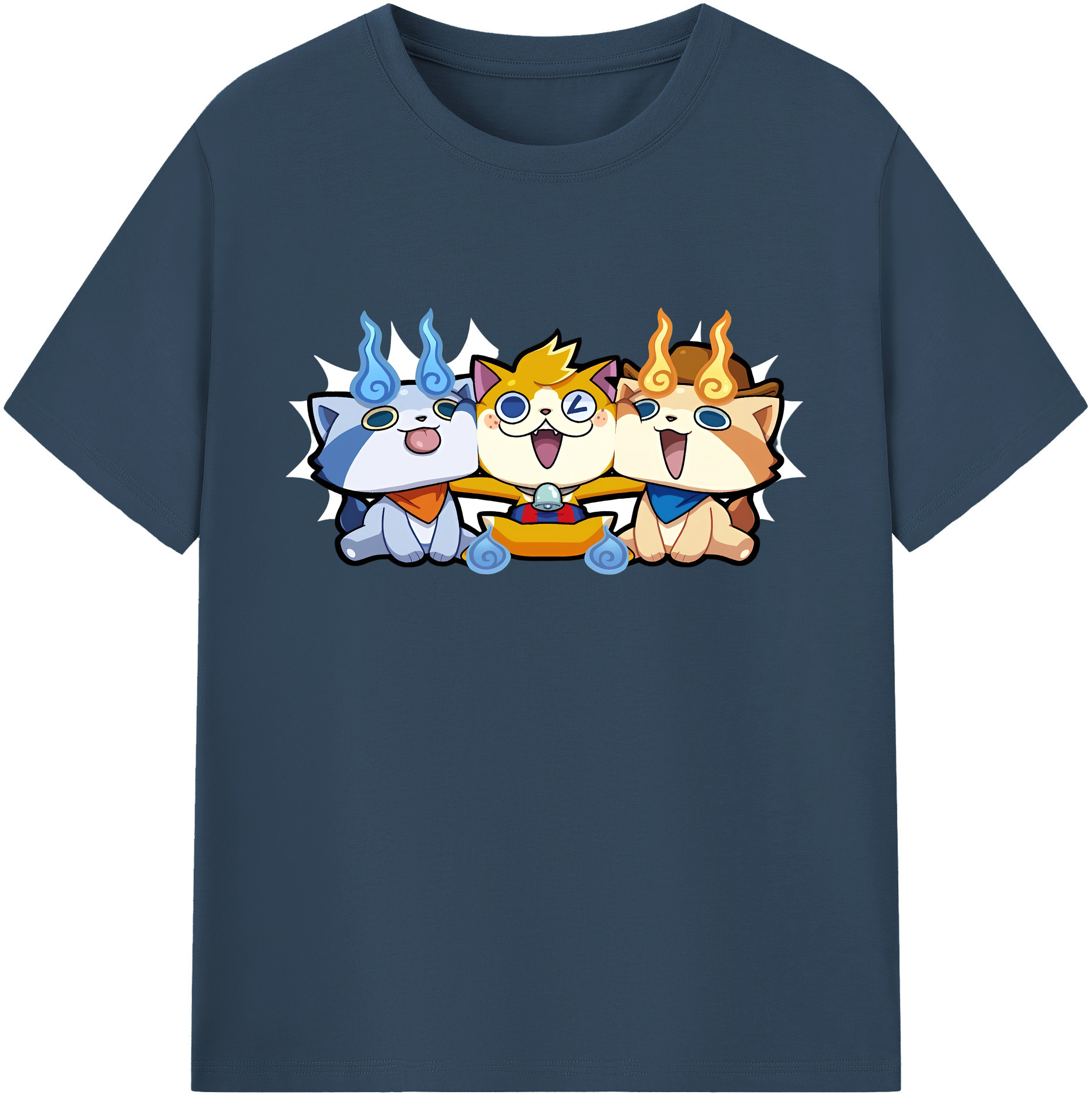 （画像用） 妖怪ウォッチ Yo-kai Watch 綿100％ メンズ半袖Tシャツ｜肌触りやわらか＆通気性