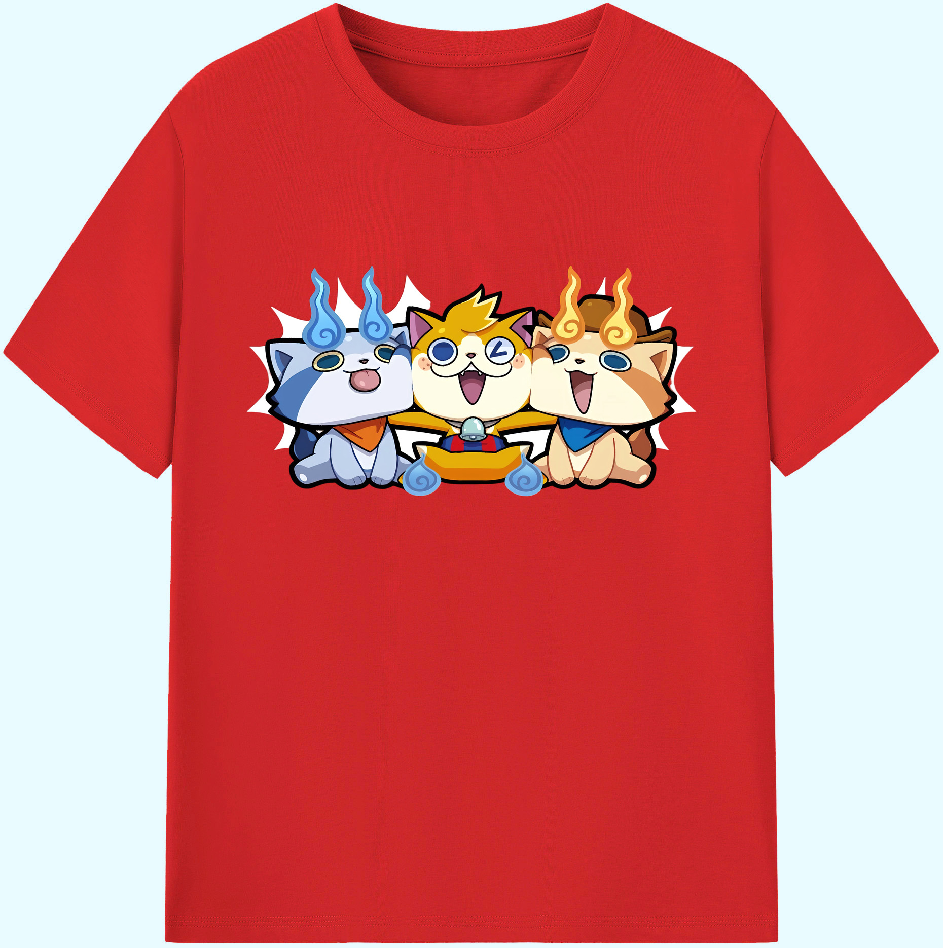 （画像用） 妖怪ウォッチ Yo-kai Watch 綿100％ メンズ半袖Tシャツ｜肌触りやわらか＆通気性