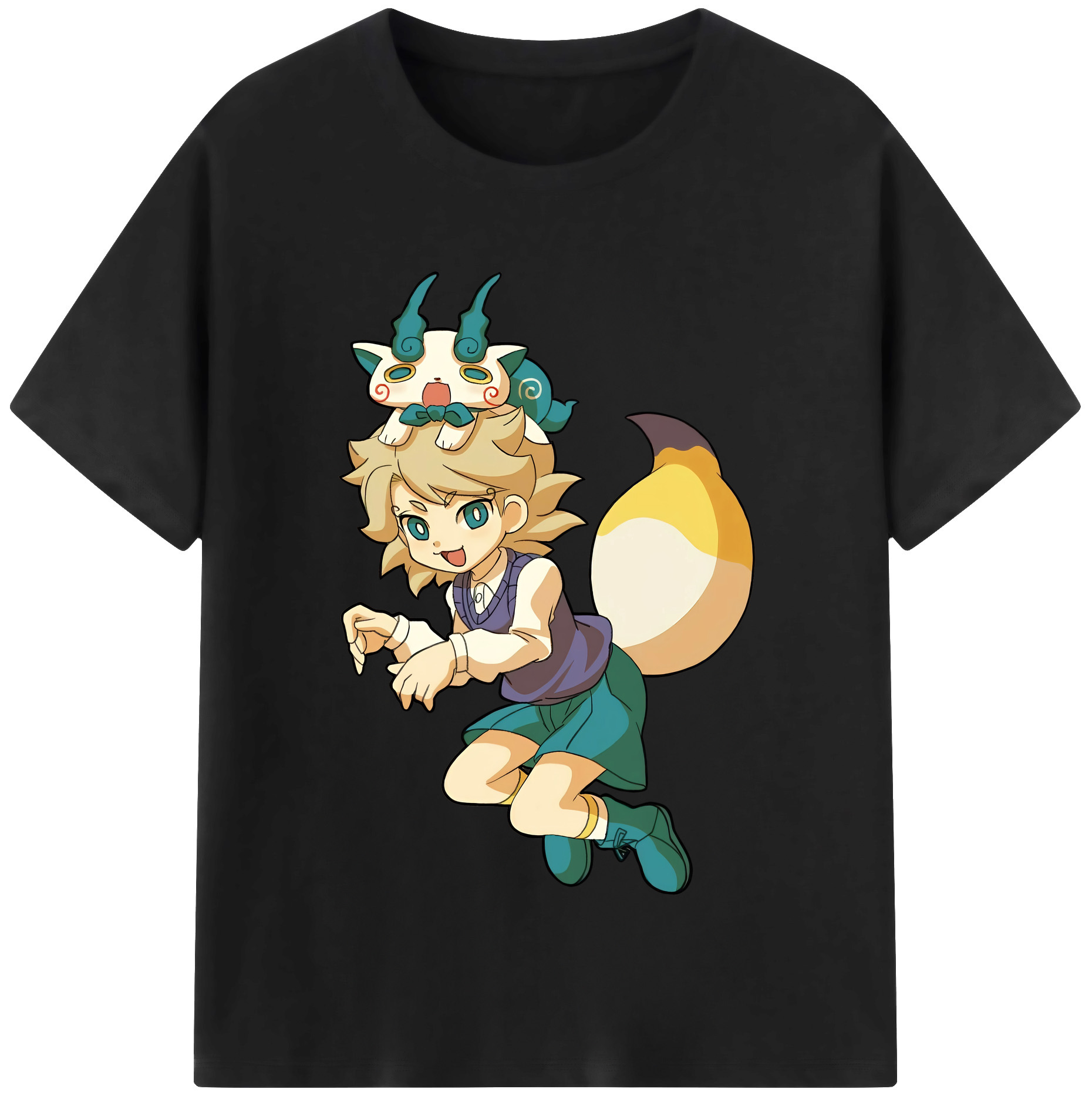 （画像用） 妖怪ウォッチ Yo-kai Watch レディースカジュアルプリントTシャツ（綿100％）