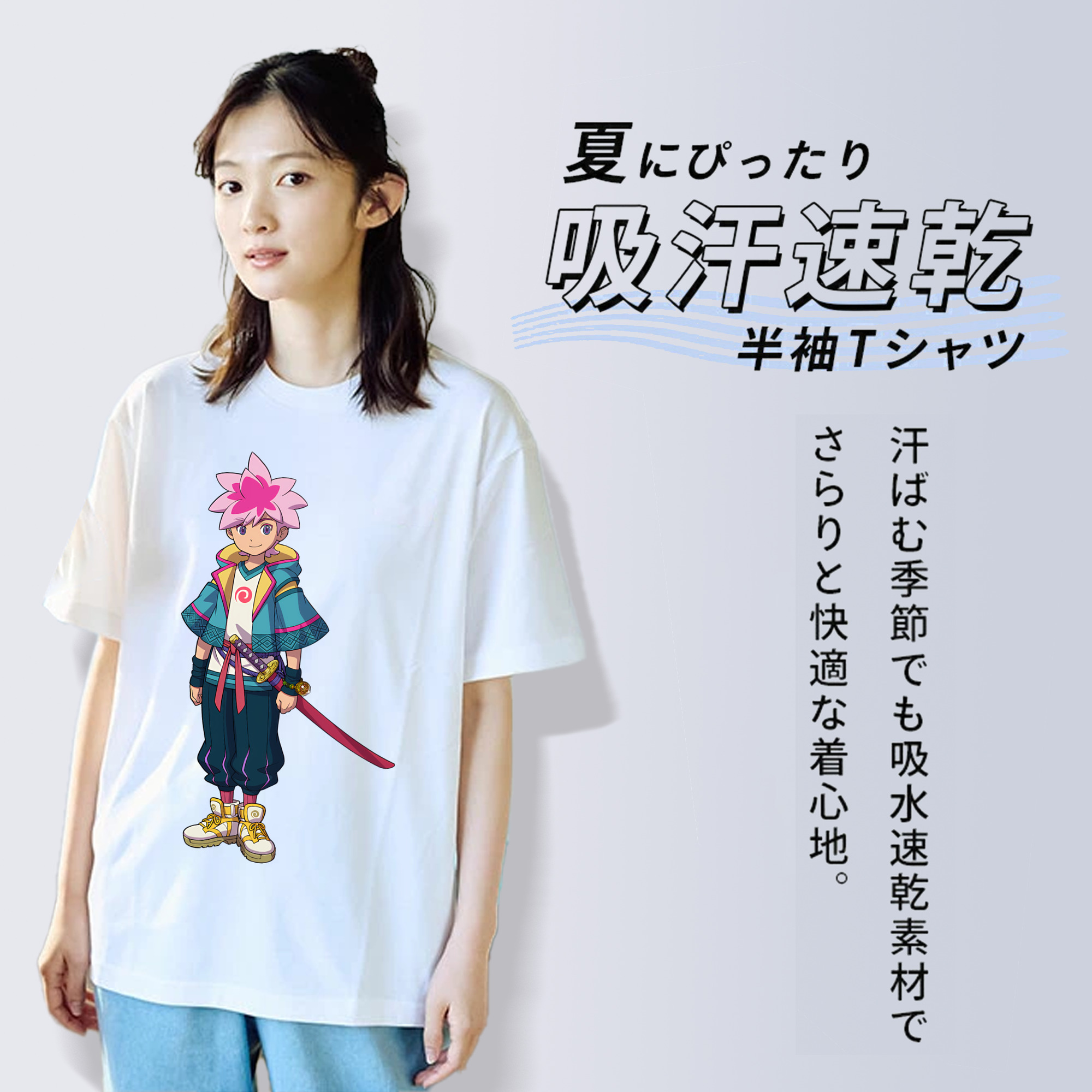 妖怪ウォッチ Yo-kai Watch レディースカジュアルプリントTシャツ（綿100％）