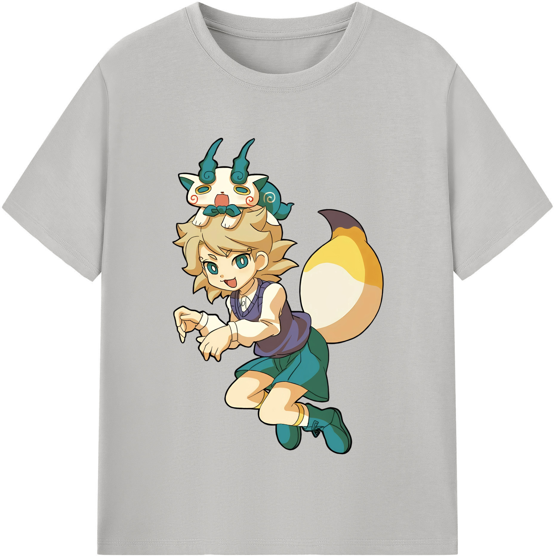 （画像用） 妖怪ウォッチ Yo-kai Watch レディースカジュアルプリントTシャツ（綿100％）