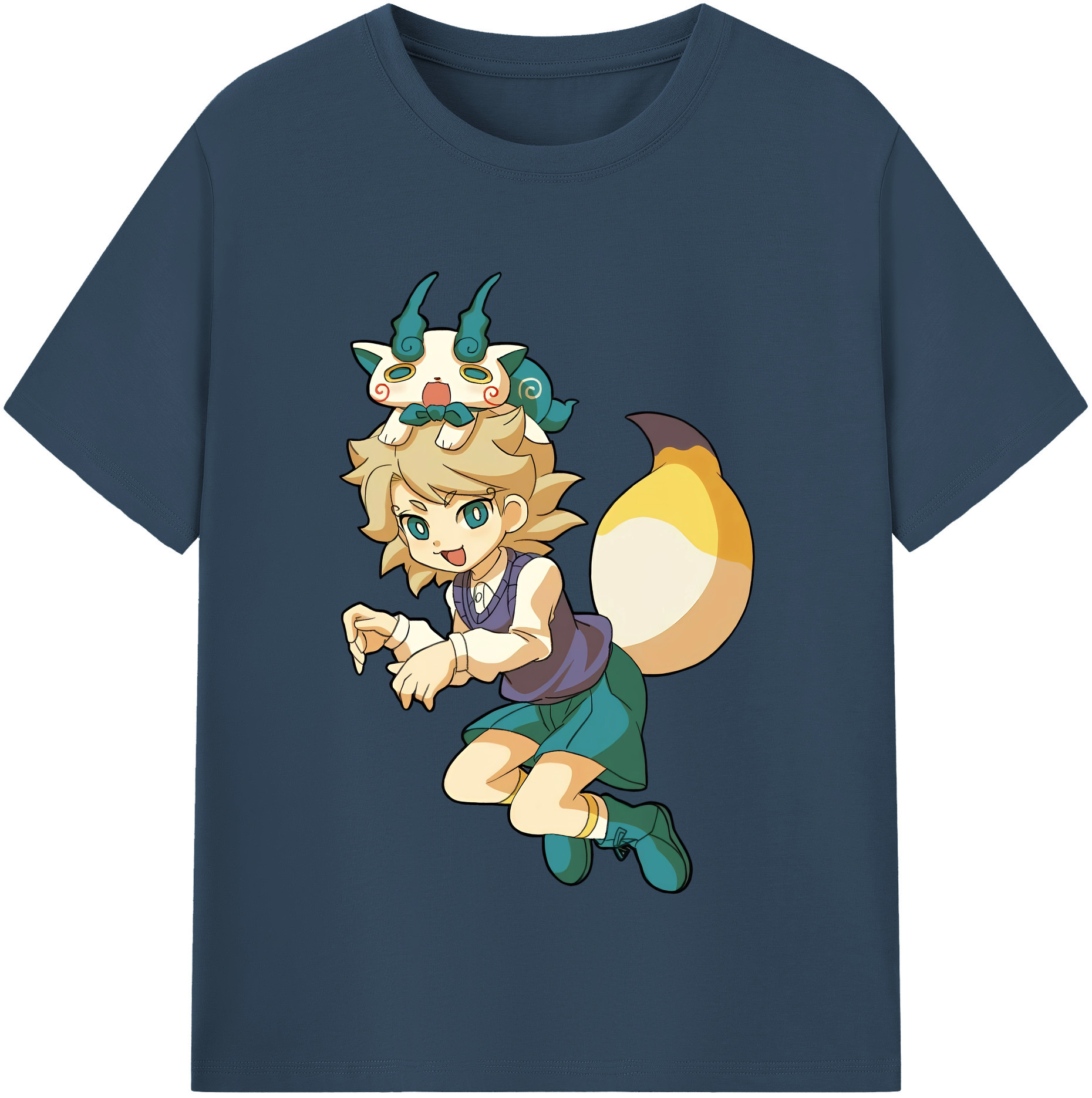 （画像用） 妖怪ウォッチ Yo-kai Watch レディースカジュアルプリントTシャツ（綿100％）