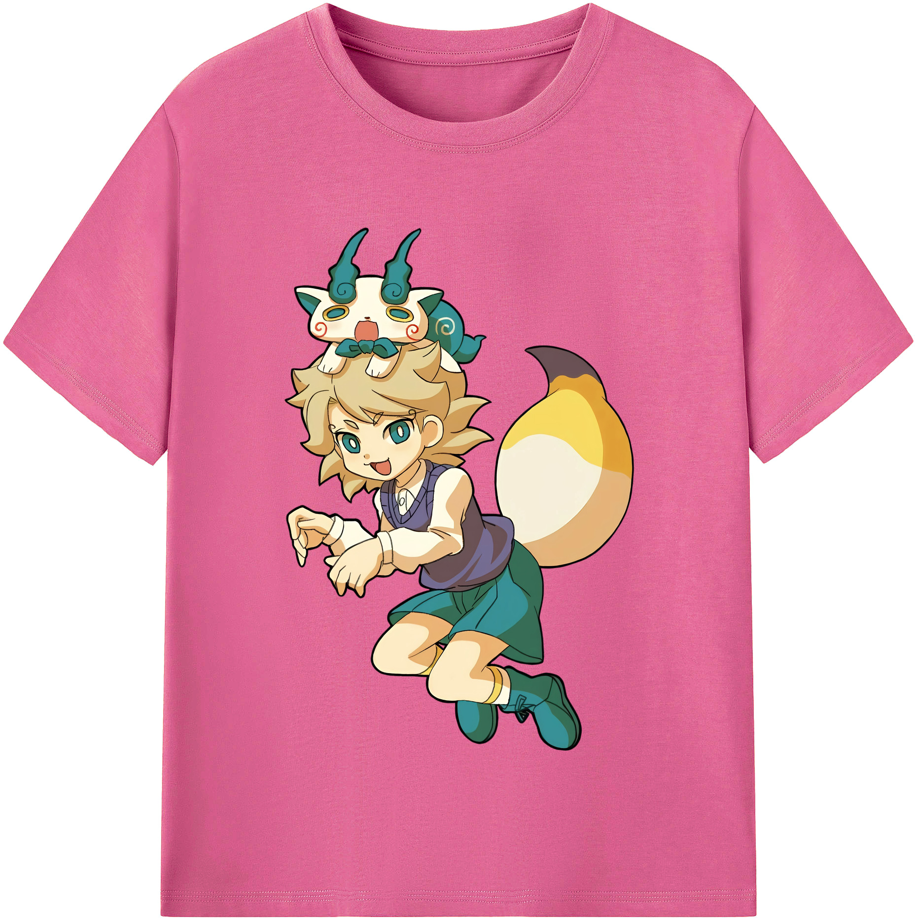 （画像用） 妖怪ウォッチ Yo-kai Watch レディースカジュアルプリントTシャツ（綿100％）