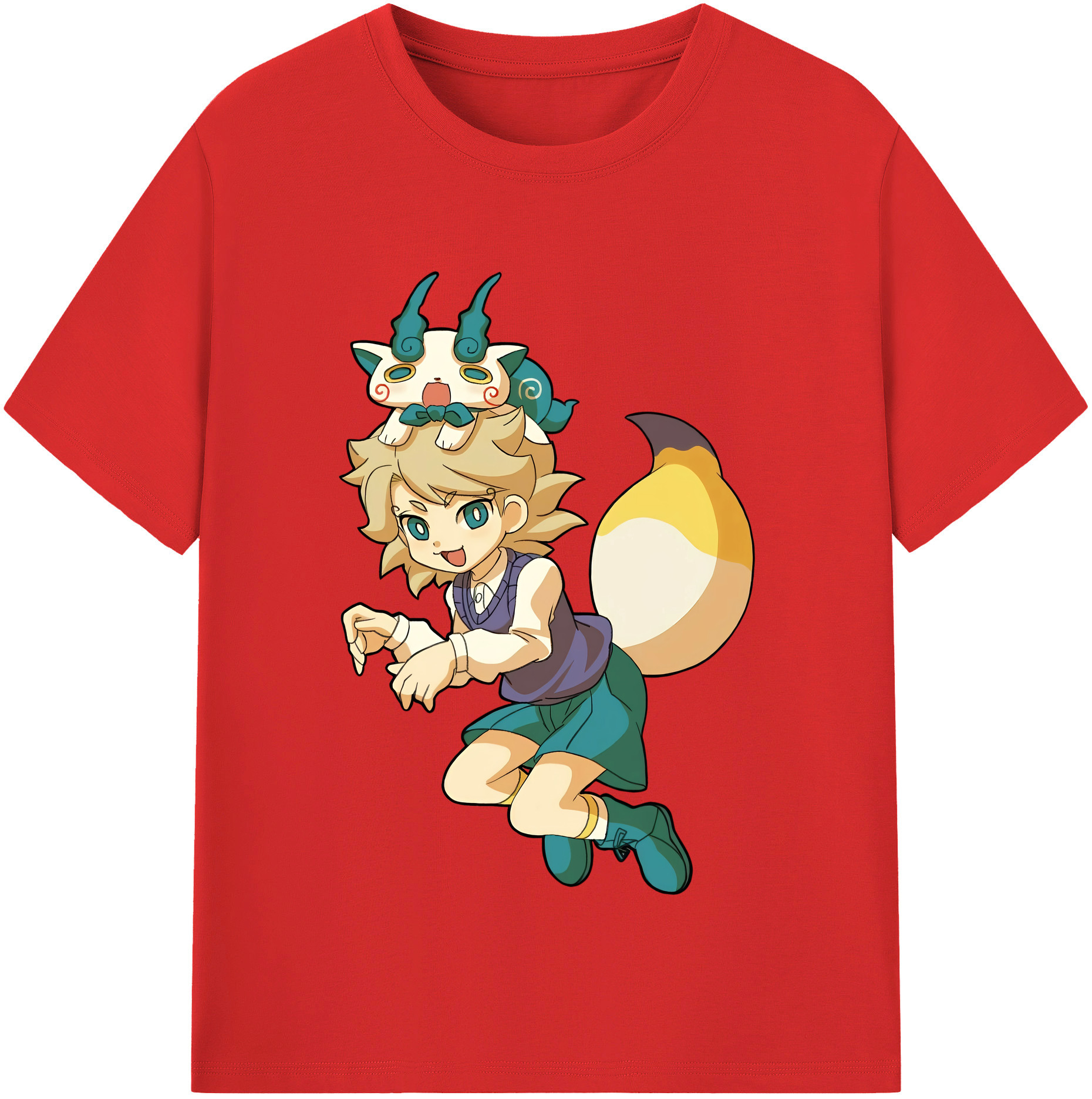 （画像用） 妖怪ウォッチ Yo-kai Watch レディースカジュアルプリントTシャツ（綿100％）