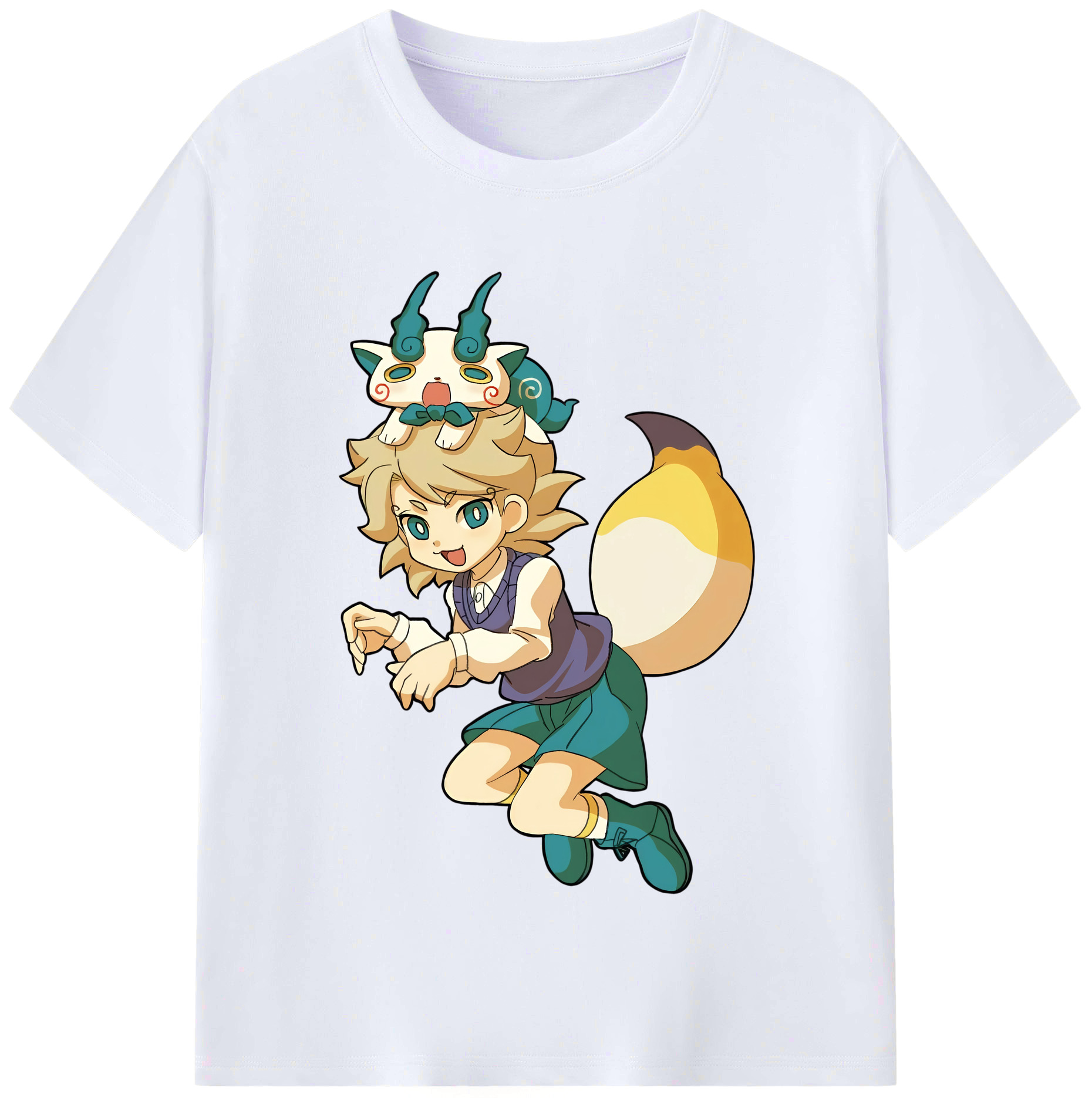 （画像用） 妖怪ウォッチ Yo-kai Watch レディースカジュアルプリントTシャツ（綿100％）
