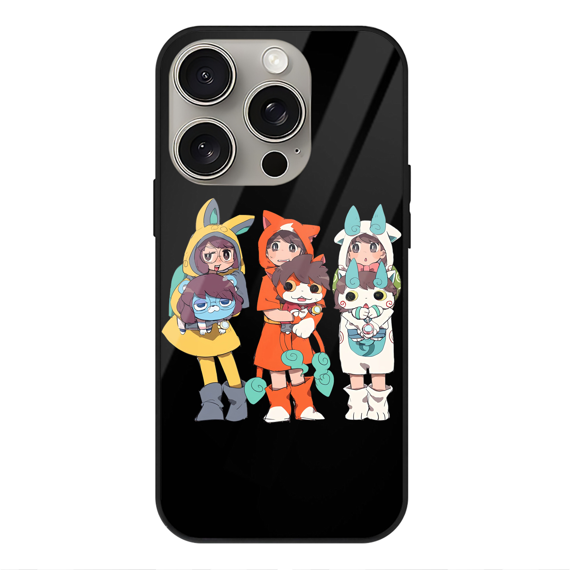 （画像用） 妖怪ウォッチ Yo-kai Watch 【iPhone15Pro対応】スマホケース 耐衝撃＆黄変防止 背面ガラス