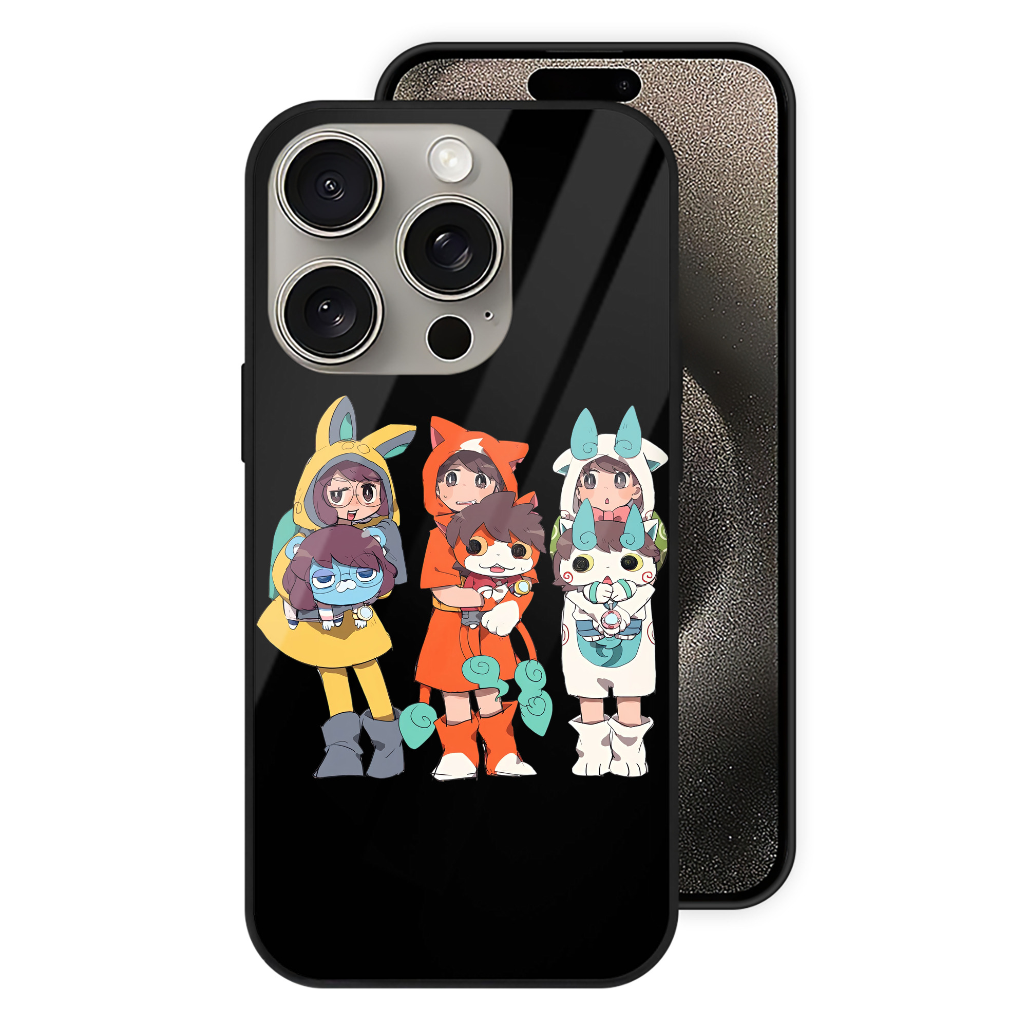 （画像用） 妖怪ウォッチ Yo-kai Watch 【iPhone15Pro対応】スマホケース 耐衝撃＆黄変防止 背面ガラス