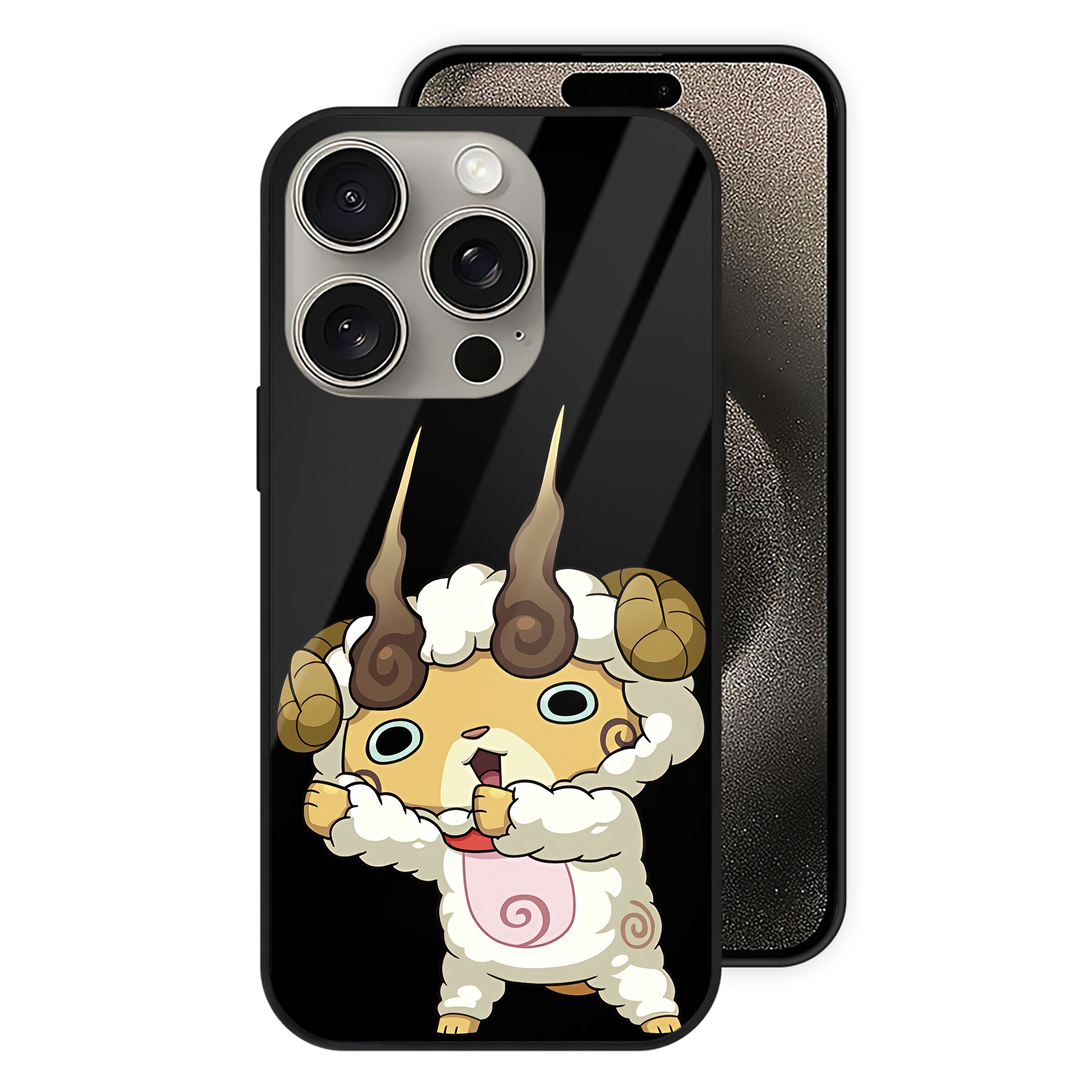 （画像用） 妖怪ウォッチ Yo-kai Watch 【iPhone15Pro対応】スマホケース 耐衝撃＆黄変防止 背面ガラス
