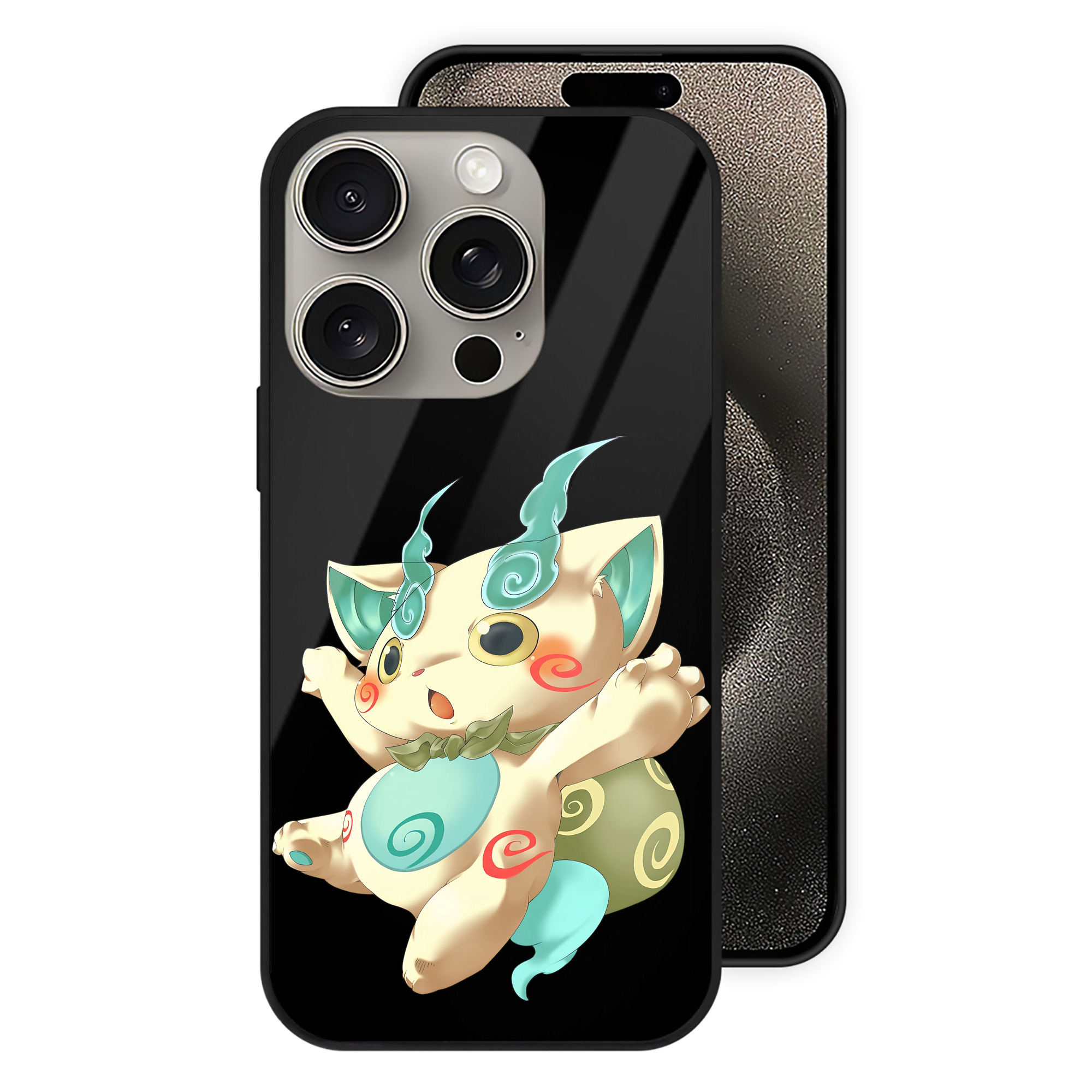 （画像用） 妖怪ウォッチ Yo-kai Watch 【iPhone15Pro対応】スマホケース 耐衝撃＆黄変防止 背面ガラス