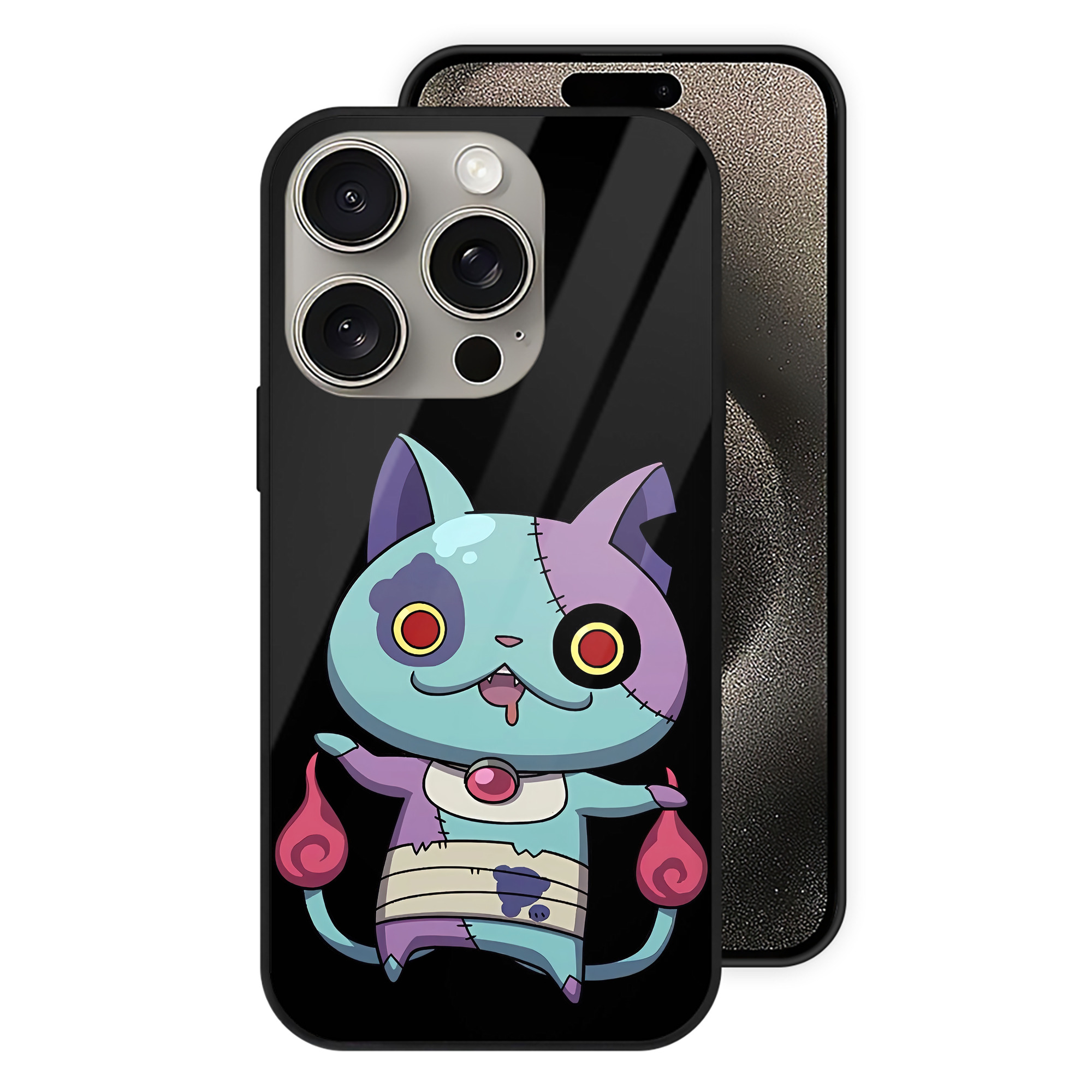 （画像用） 妖怪ウォッチ Yo-kai Watch 【iPhone15Pro対応】スマホケース 耐衝撃＆黄変防止 背面ガラス