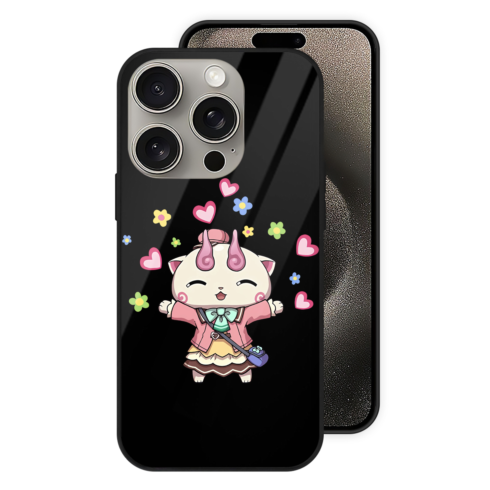 （画像用） 妖怪ウォッチ Yo-kai Watch 【iPhone15Pro対応】スマホケース 耐衝撃＆黄変防止 背面ガラス
