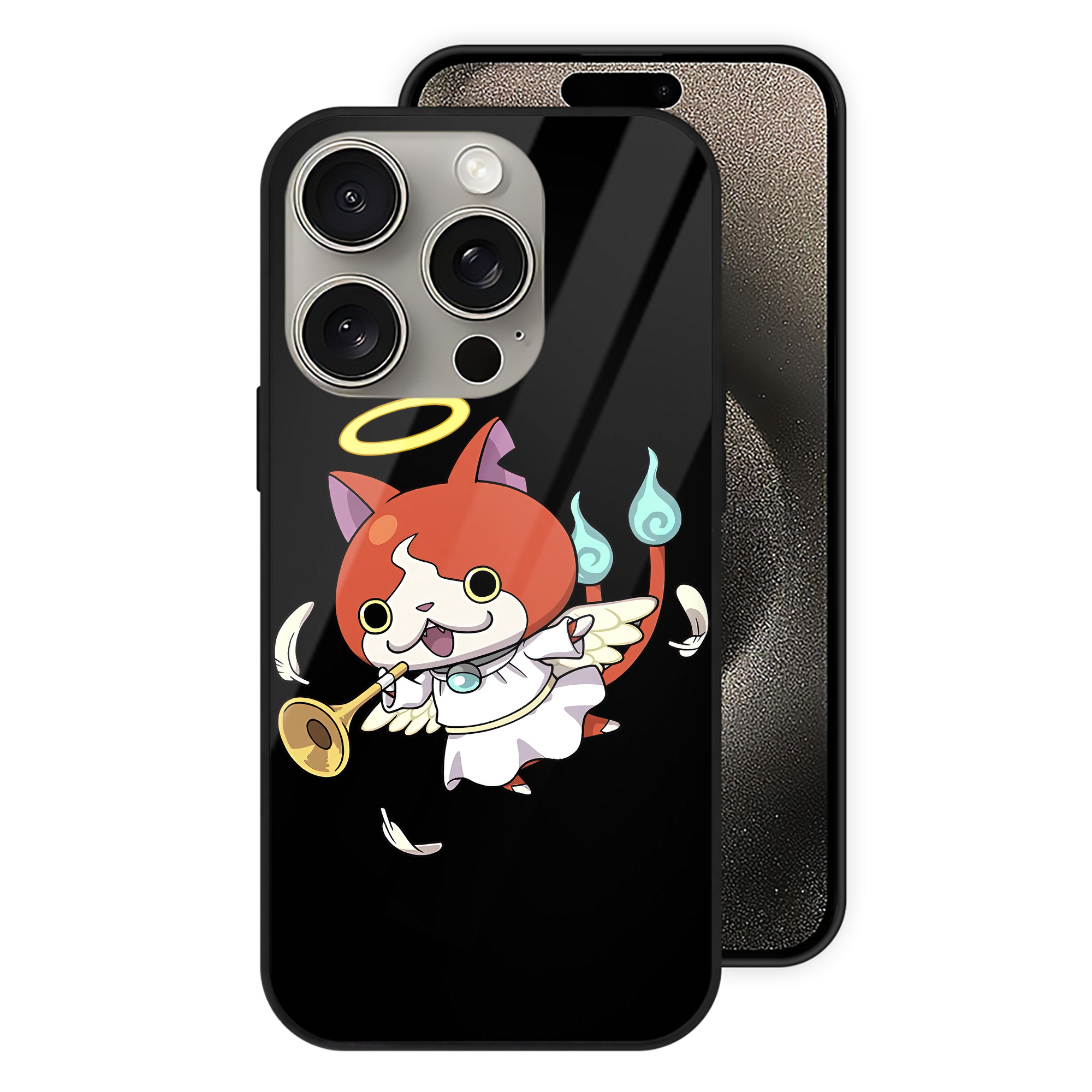 （画像用） 妖怪ウォッチ Yo-kai Watch 【iPhone15Pro対応】スマホケース 耐衝撃＆黄変防止 背面ガラス