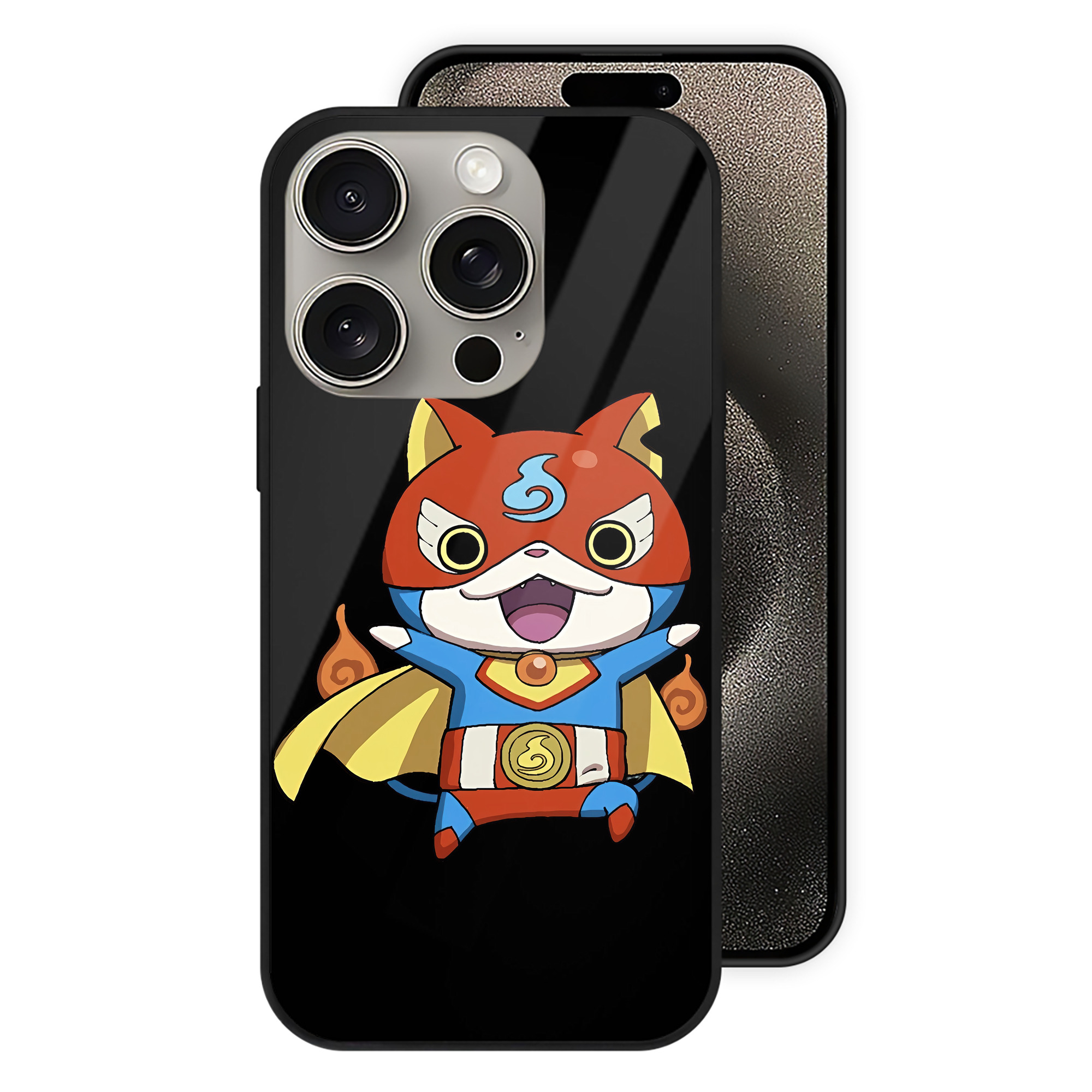 （画像用） 妖怪ウォッチ Yo-kai Watch 【iPhone15Pro対応】スマホケース 耐衝撃＆黄変防止 背面ガラス