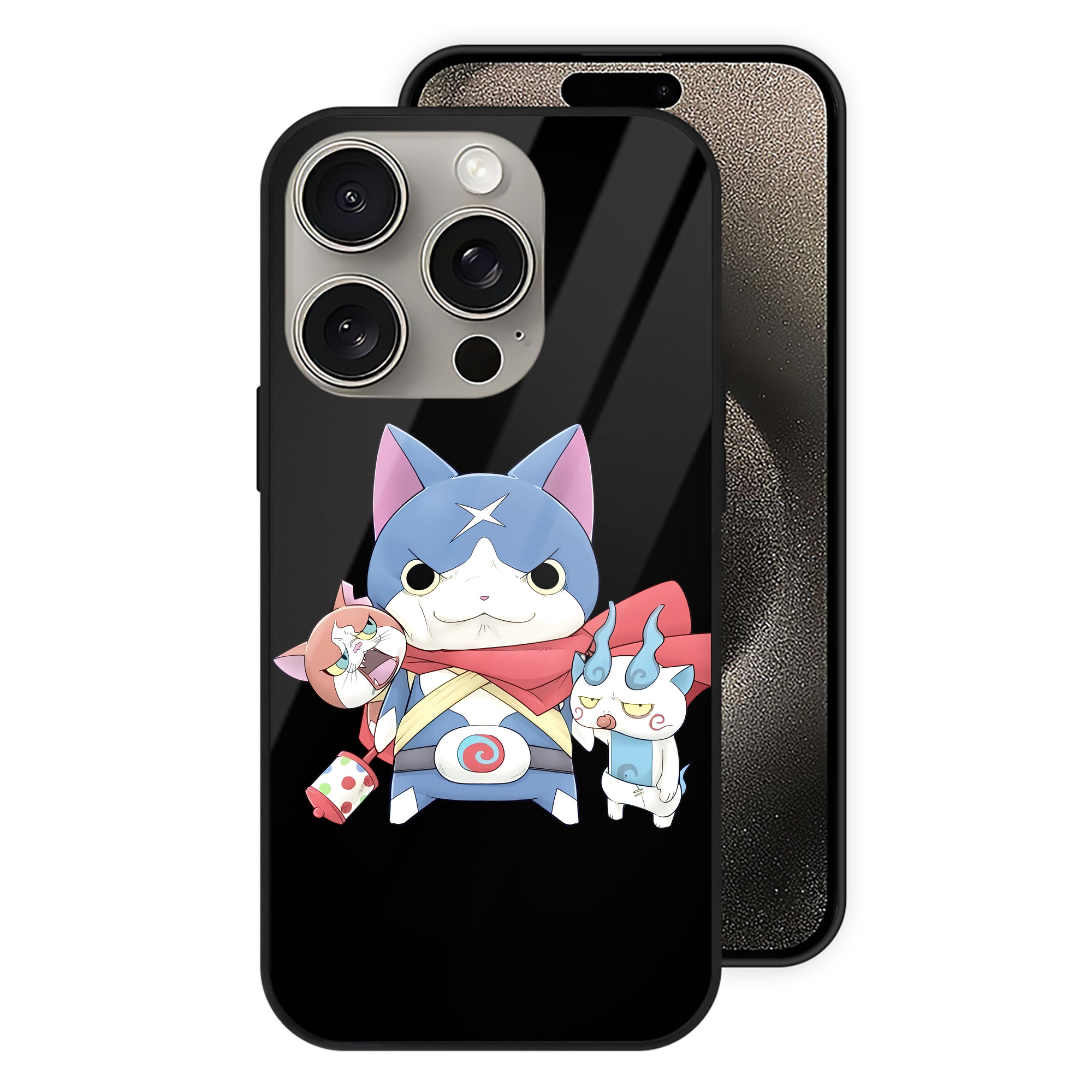 （画像用） 妖怪ウォッチ Yo-kai Watch 【iPhone15Pro対応】スマホケース 耐衝撃＆黄変防止 背面ガラス