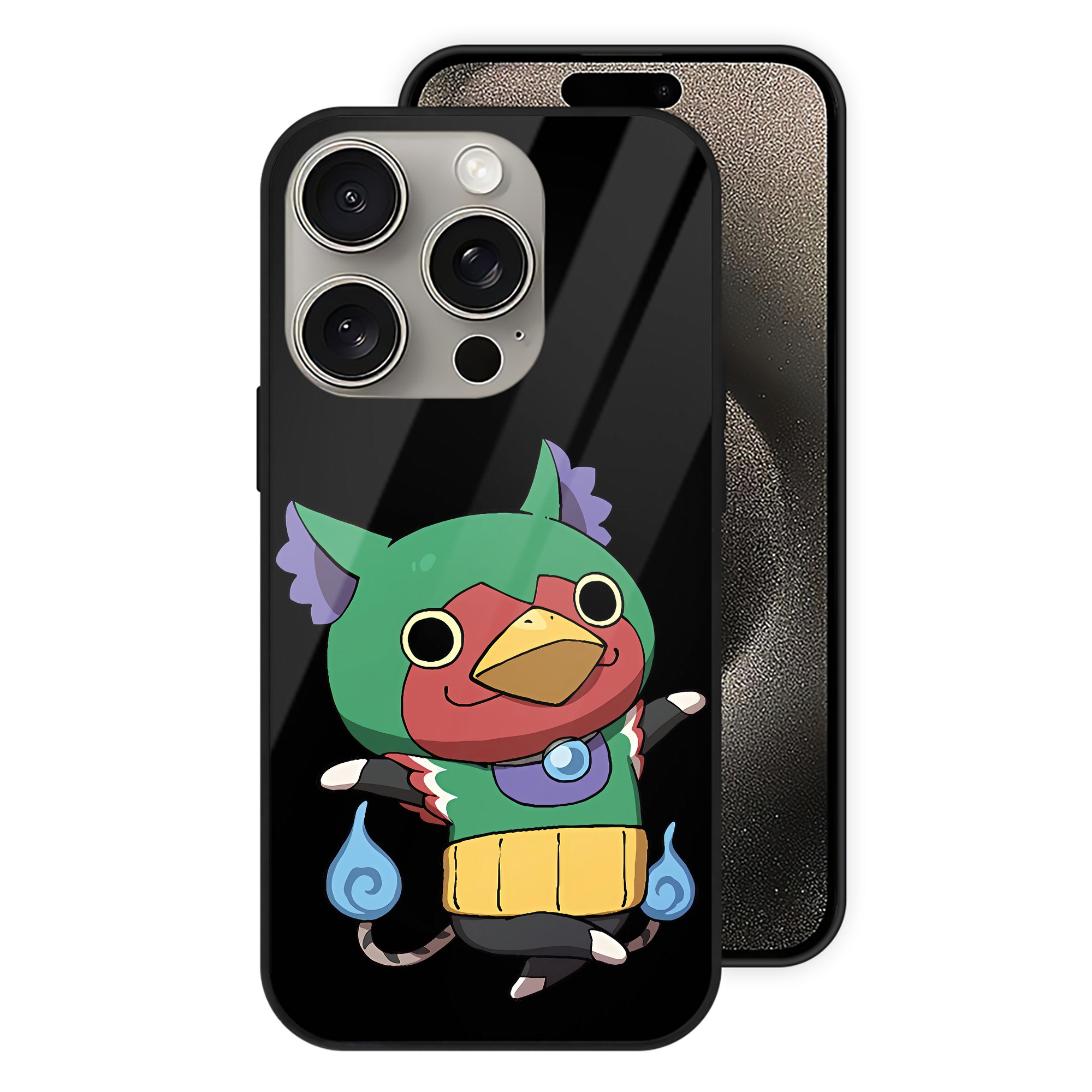 （画像用） 妖怪ウォッチ Yo-kai Watch 【iPhone15Pro対応】スマホケース 耐衝撃＆黄変防止 背面ガラス