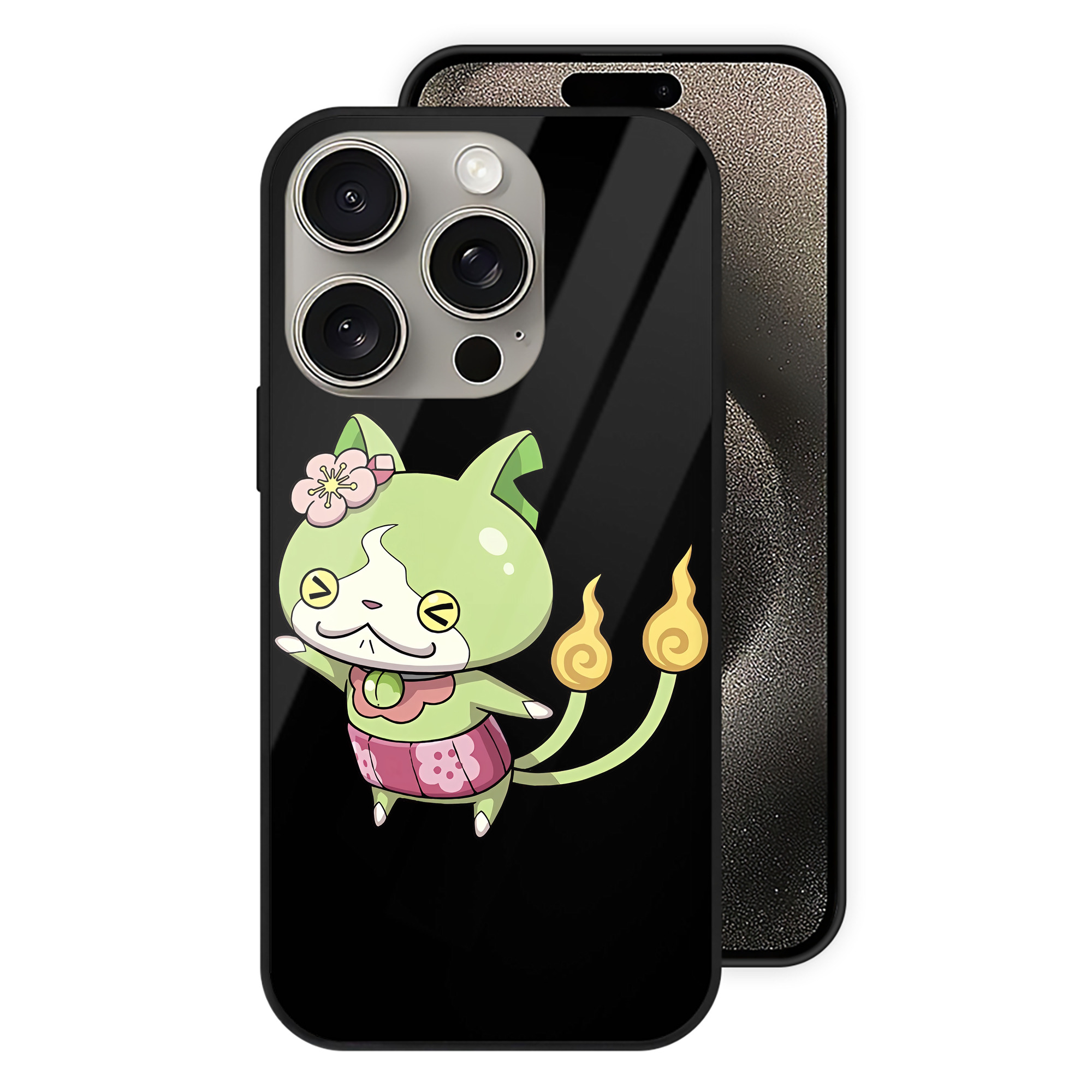 （画像用） 妖怪ウォッチ Yo-kai Watch 【iPhone15Pro対応】スマホケース 耐衝撃＆黄変防止 背面ガラス