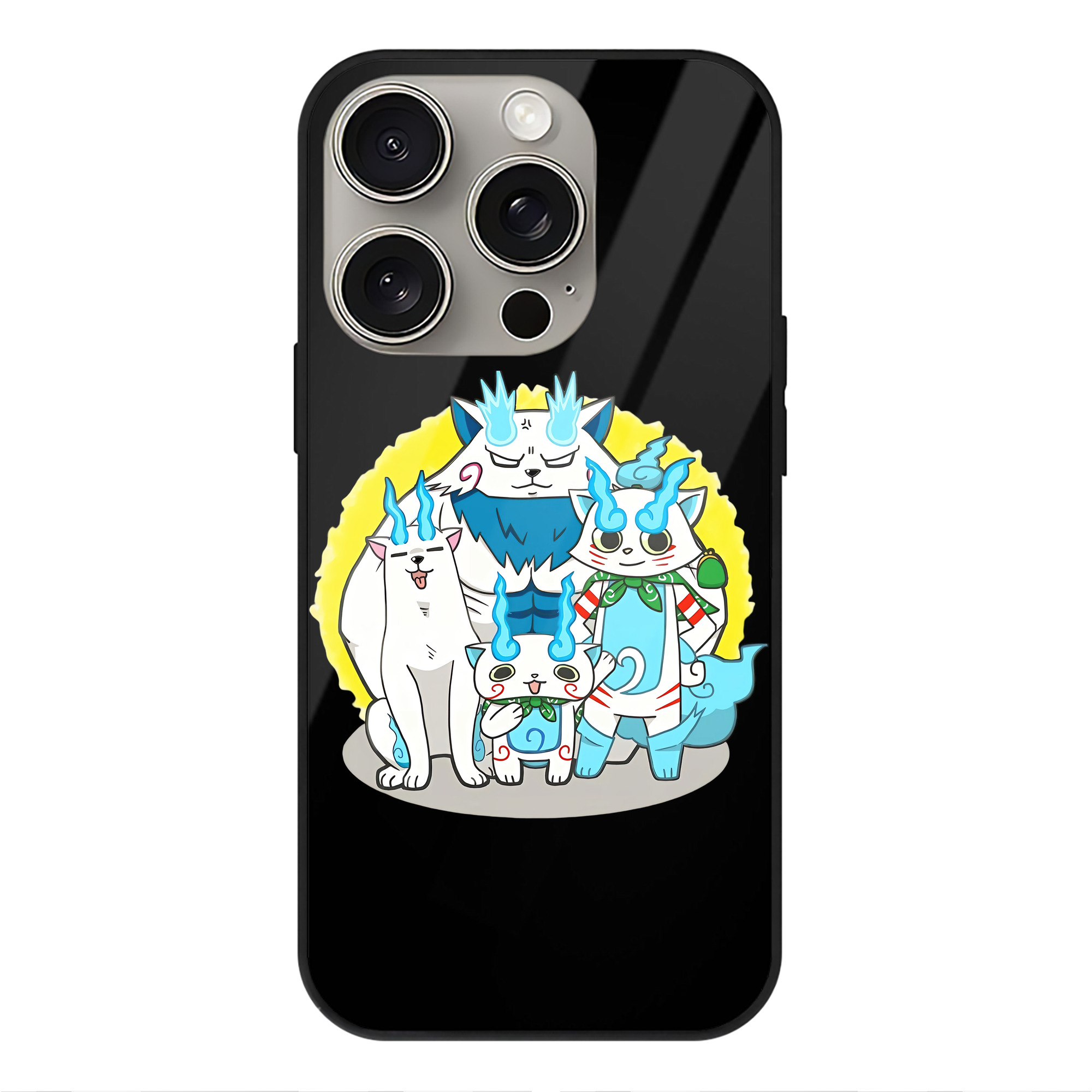 （画像用） 妖怪ウォッチ Yo-kai Watch 【iPhone15Pro対応】スマホケース 耐衝撃＆黄変防止 背面ガラス
