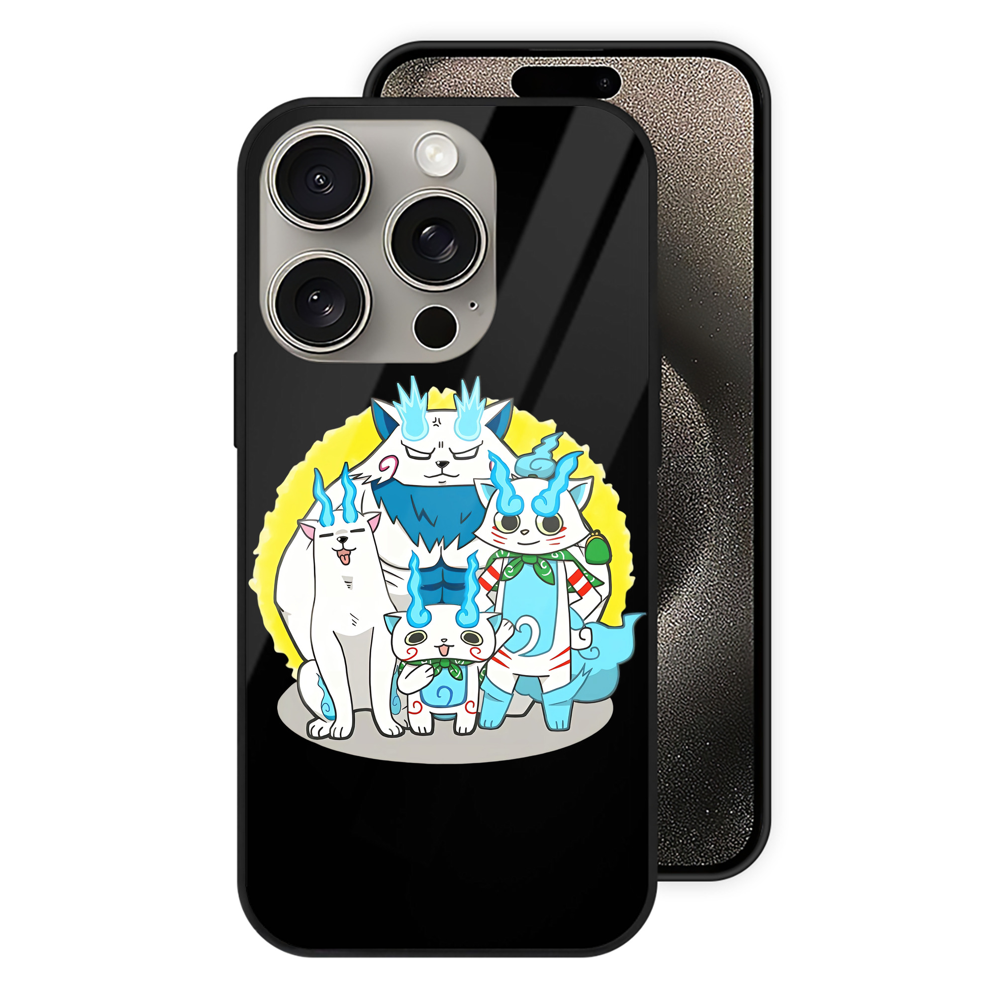 （画像用） 妖怪ウォッチ Yo-kai Watch 【iPhone15Pro対応】スマホケース 耐衝撃＆黄変防止 背面ガラス