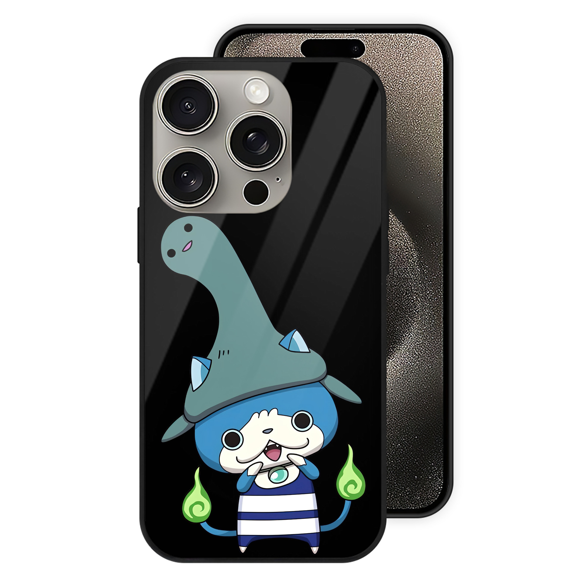 （画像用） 妖怪ウォッチ Yo-kai Watch 【iPhone15Pro対応】スマホケース 耐衝撃＆黄変防止 背面ガラス