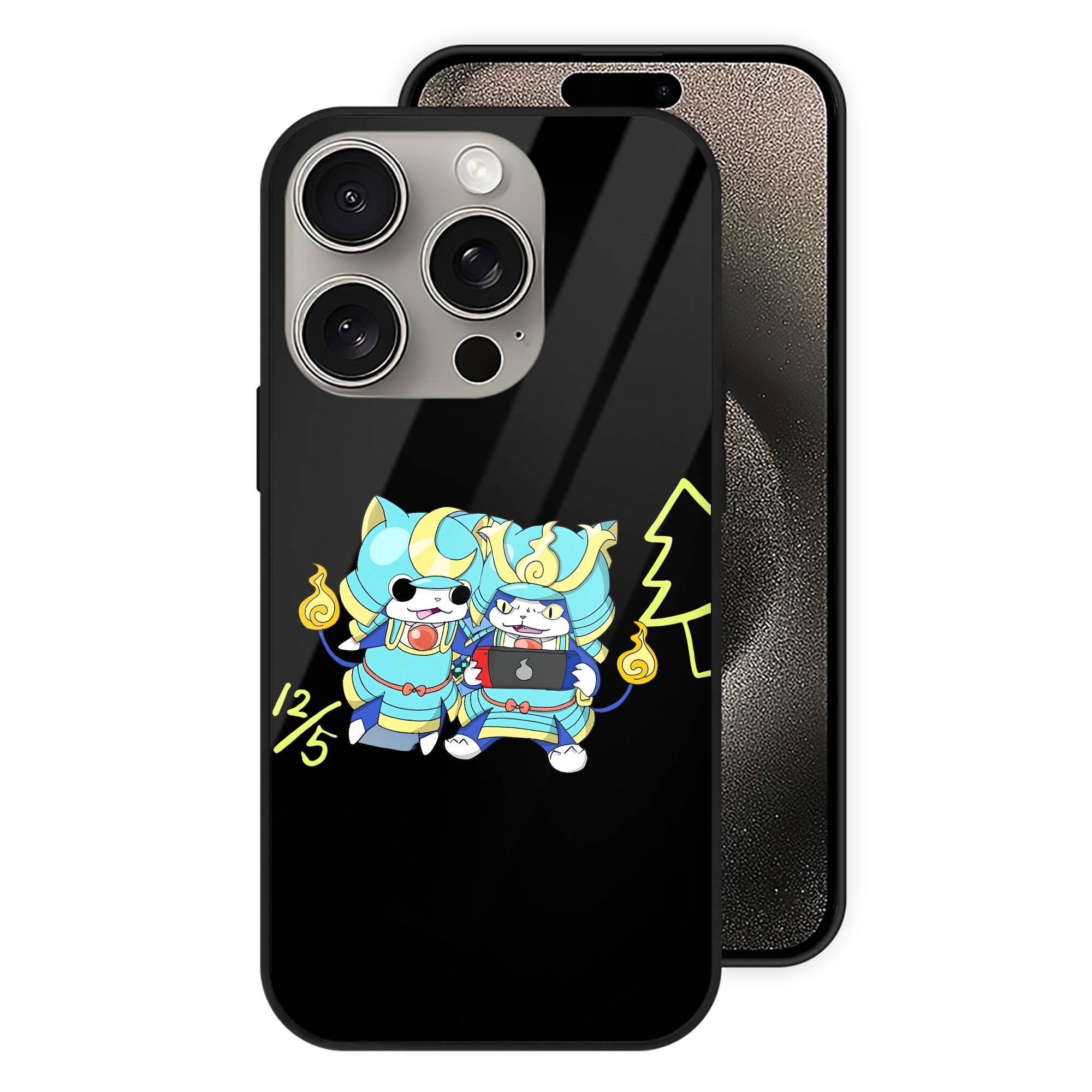 （画像用） 妖怪ウォッチ Yo-kai Watch 【iPhone15Pro対応】スマホケース 耐衝撃＆黄変防止 背面ガラス