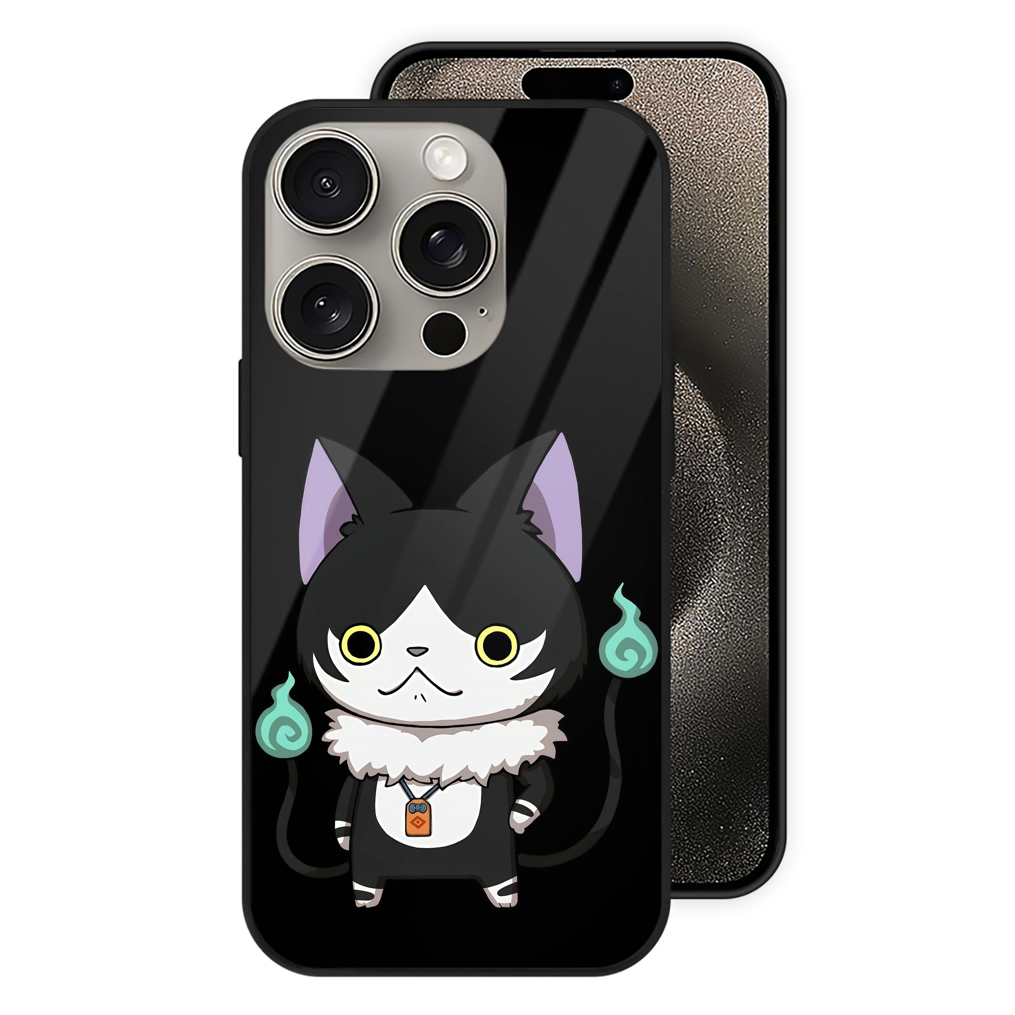 （画像用） 妖怪ウォッチ Yo-kai Watch 【iPhone15Pro対応】スマホケース 耐衝撃＆黄変防止 背面ガラス