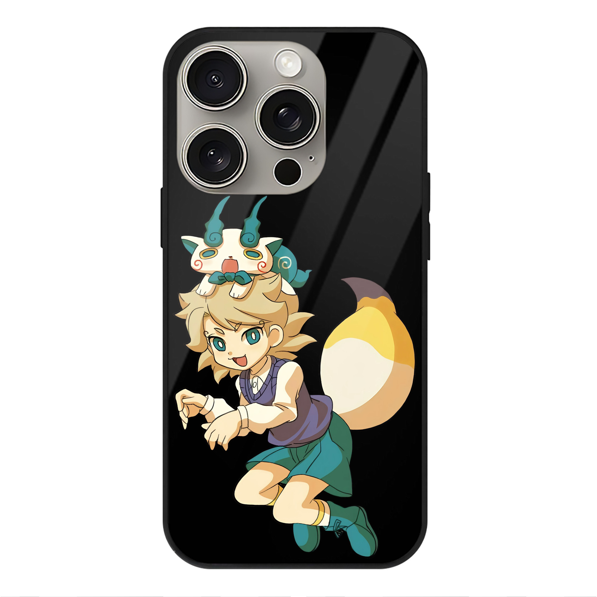 （画像用） 妖怪ウォッチ Yo-kai Watch 【iPhone15Pro対応】スマホケース 耐衝撃＆黄変防止 背面ガラス