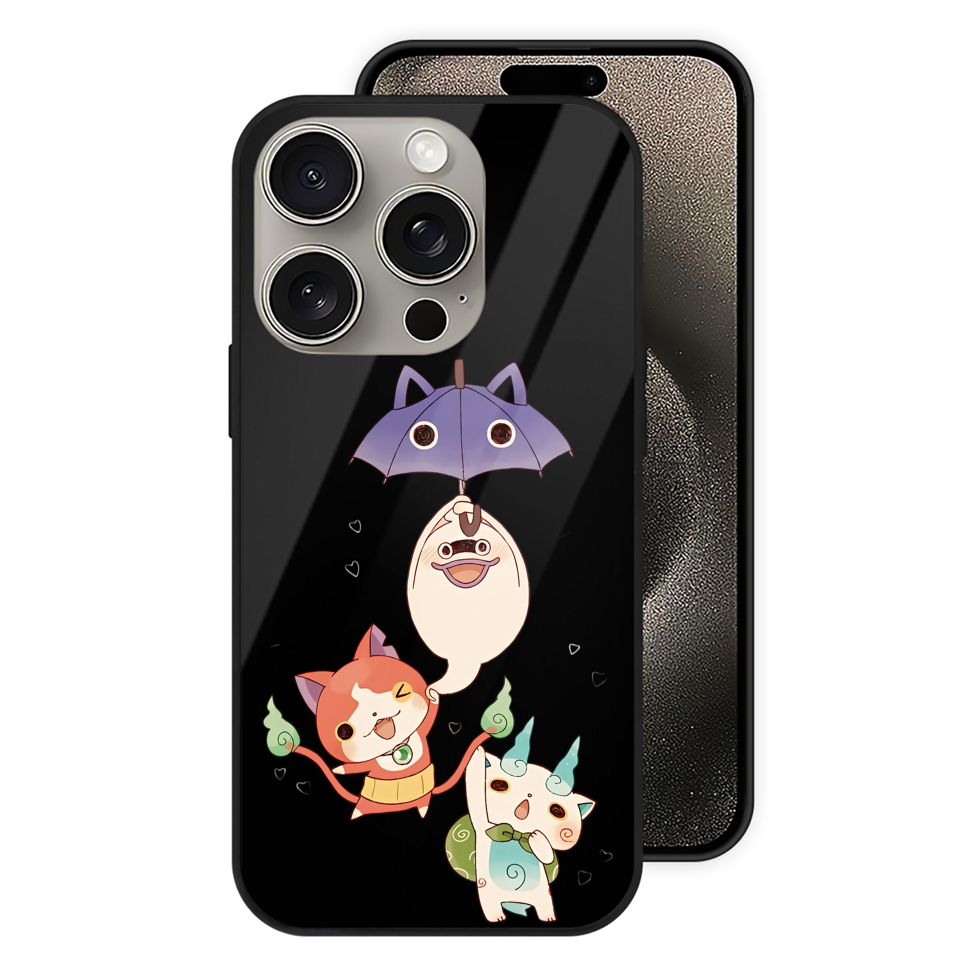 （画像用） 妖怪ウォッチ Yo-kai Watch 【iPhone15Pro対応】スマホケース 耐衝撃＆黄変防止 背面ガラス