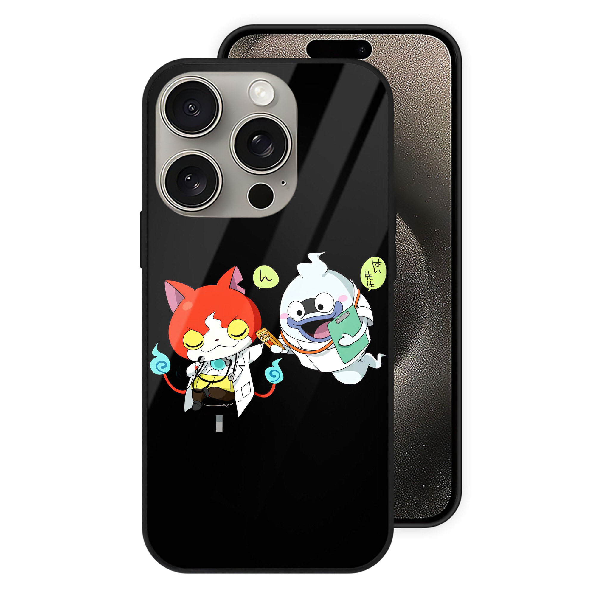 （画像用） 妖怪ウォッチ Yo-kai Watch 【iPhone15Pro対応】スマホケース 耐衝撃＆黄変防止 背面ガラス