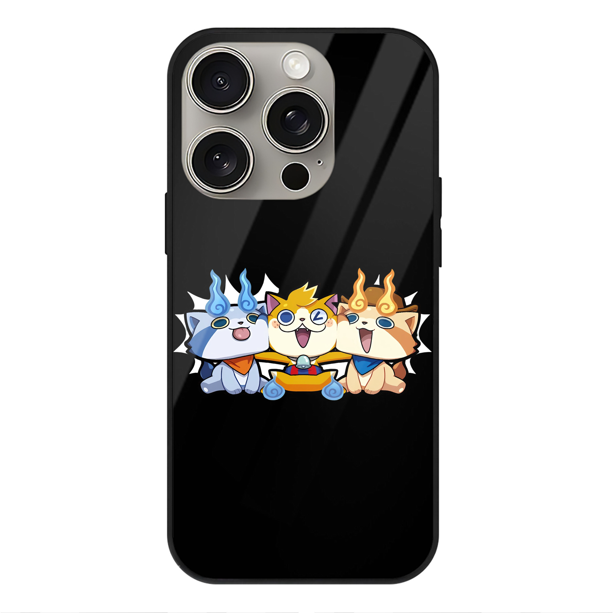 （画像用） 妖怪ウォッチ Yo-kai Watch 【iPhone15Pro対応】スマホケース 耐衝撃＆黄変防止 背面ガラス