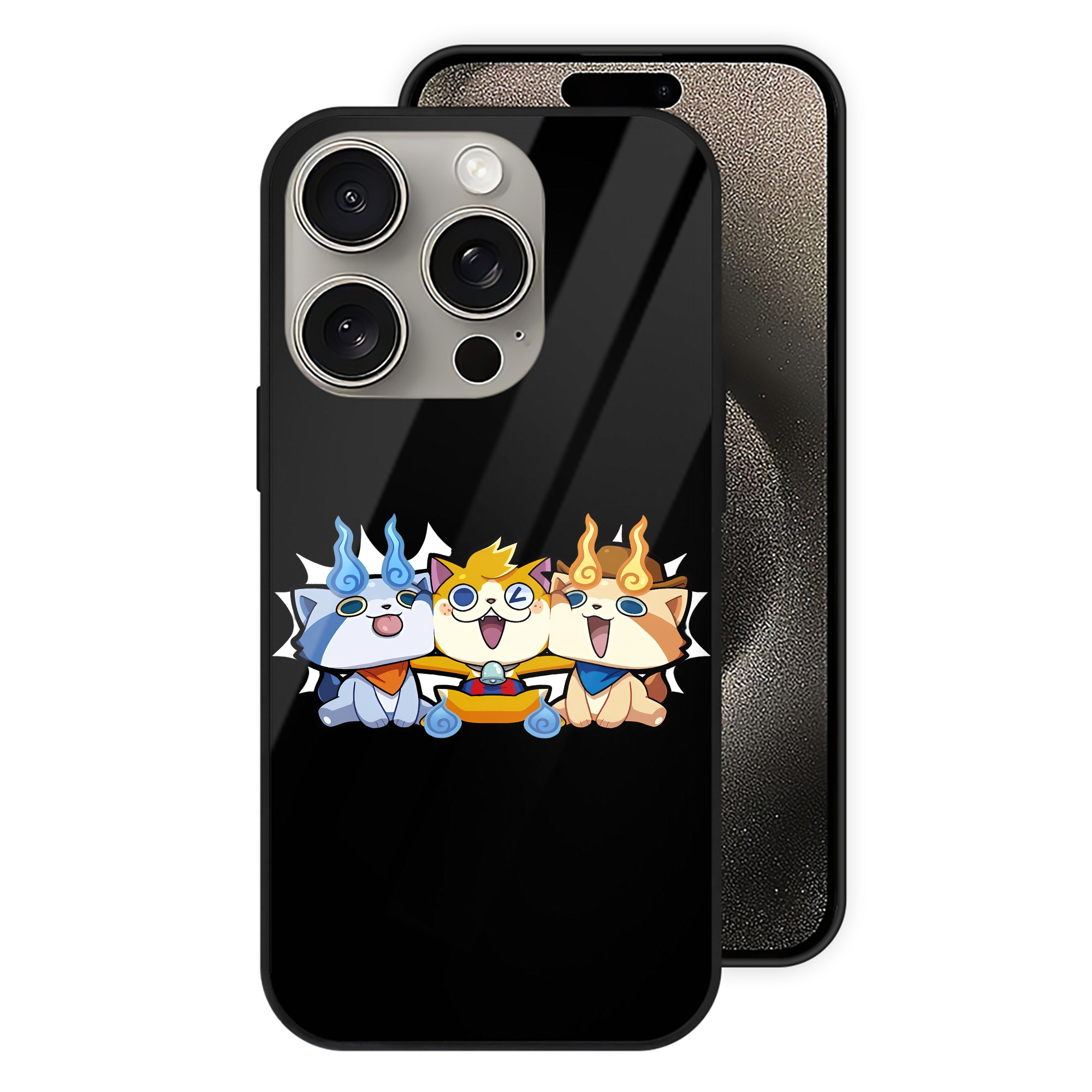 （画像用） 妖怪ウォッチ Yo-kai Watch 【iPhone15Pro対応】スマホケース 耐衝撃＆黄変防止 背面ガラス
