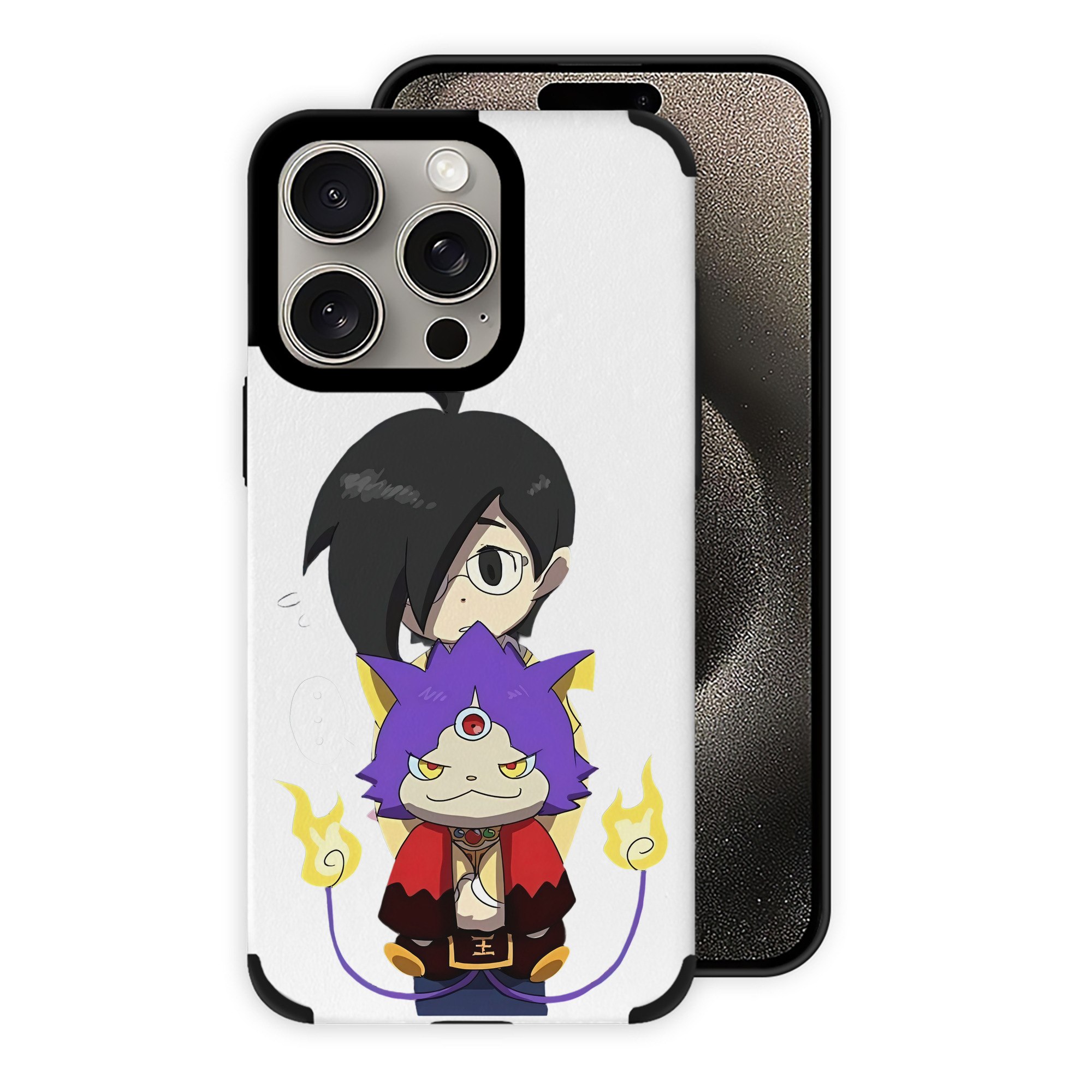 （画像用） 妖怪ウォッチ Yo-kai Watch 【iPhone15ProMax対応】 PUレザー スマホケース 耐衝撃＆黄変防止