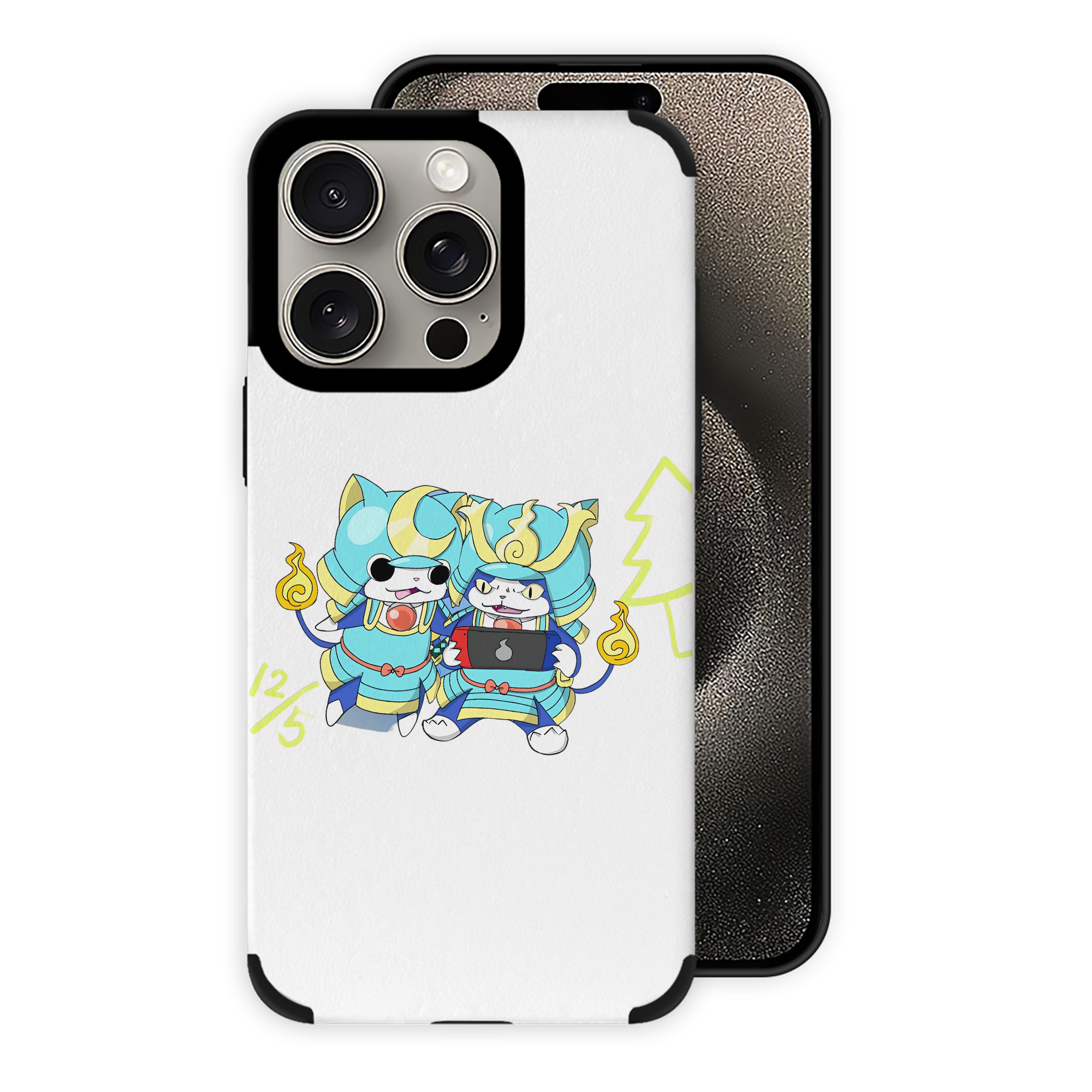 （画像用） 妖怪ウォッチ Yo-kai Watch 【iPhone15ProMax対応】 PUレザー スマホケース 耐衝撃＆黄変防止
