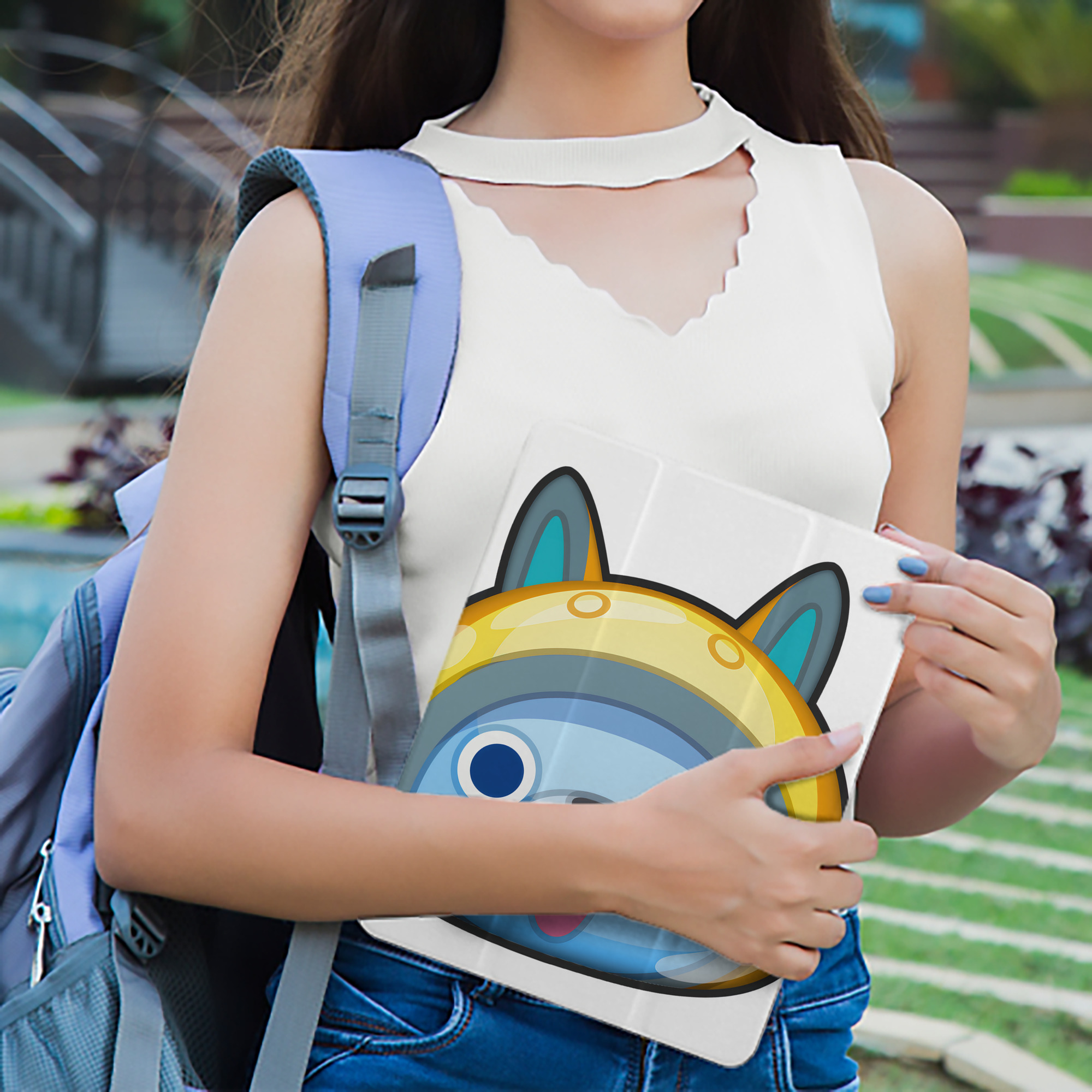 妖怪ウォッチ Yo-kai Watch IPad ケース ペン収納付き 三つ折りスタンド PUレザー×シリコン 対応機種9.5/10.5/10.9インチ