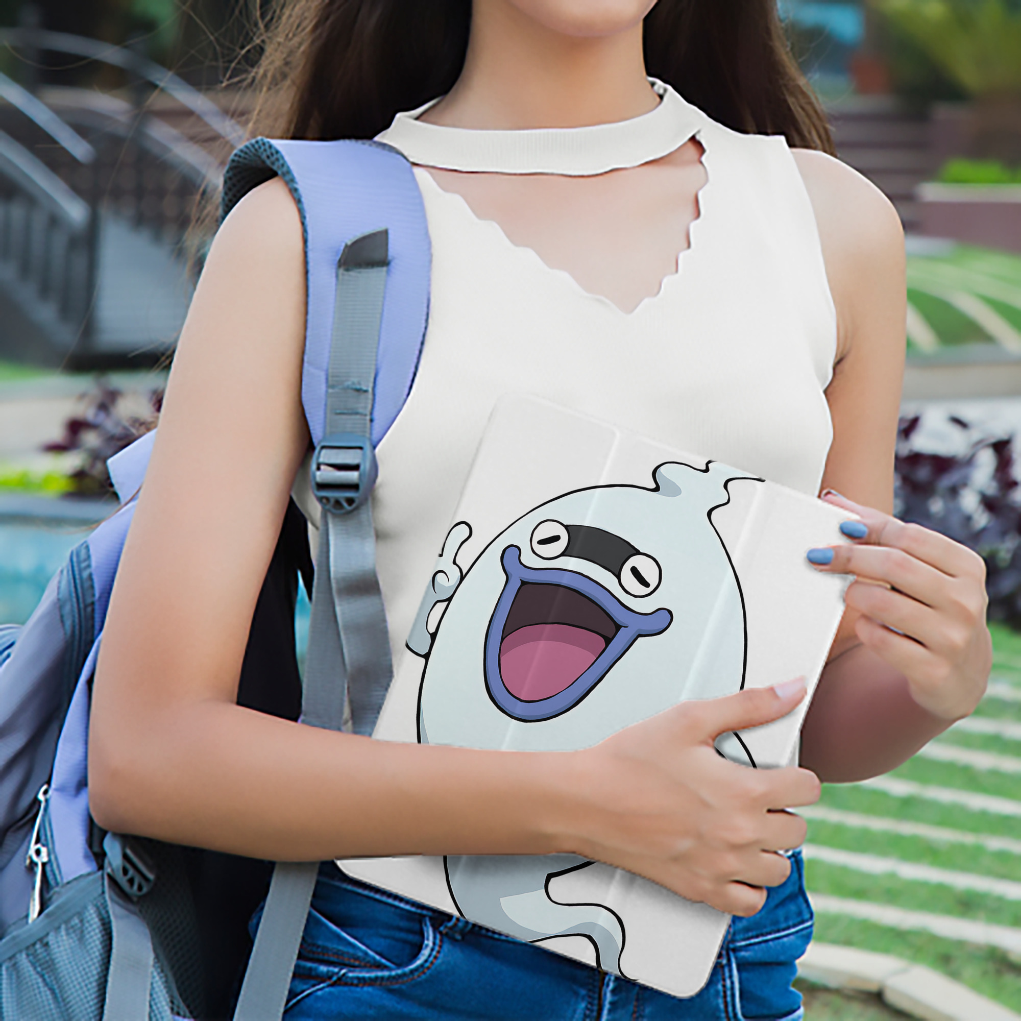 妖怪ウォッチ Yo-kai Watch IPad ケース ペン収納付き 三つ折りスタンド PUレザー×シリコン 対応機種9.5/10.5/10.9インチ