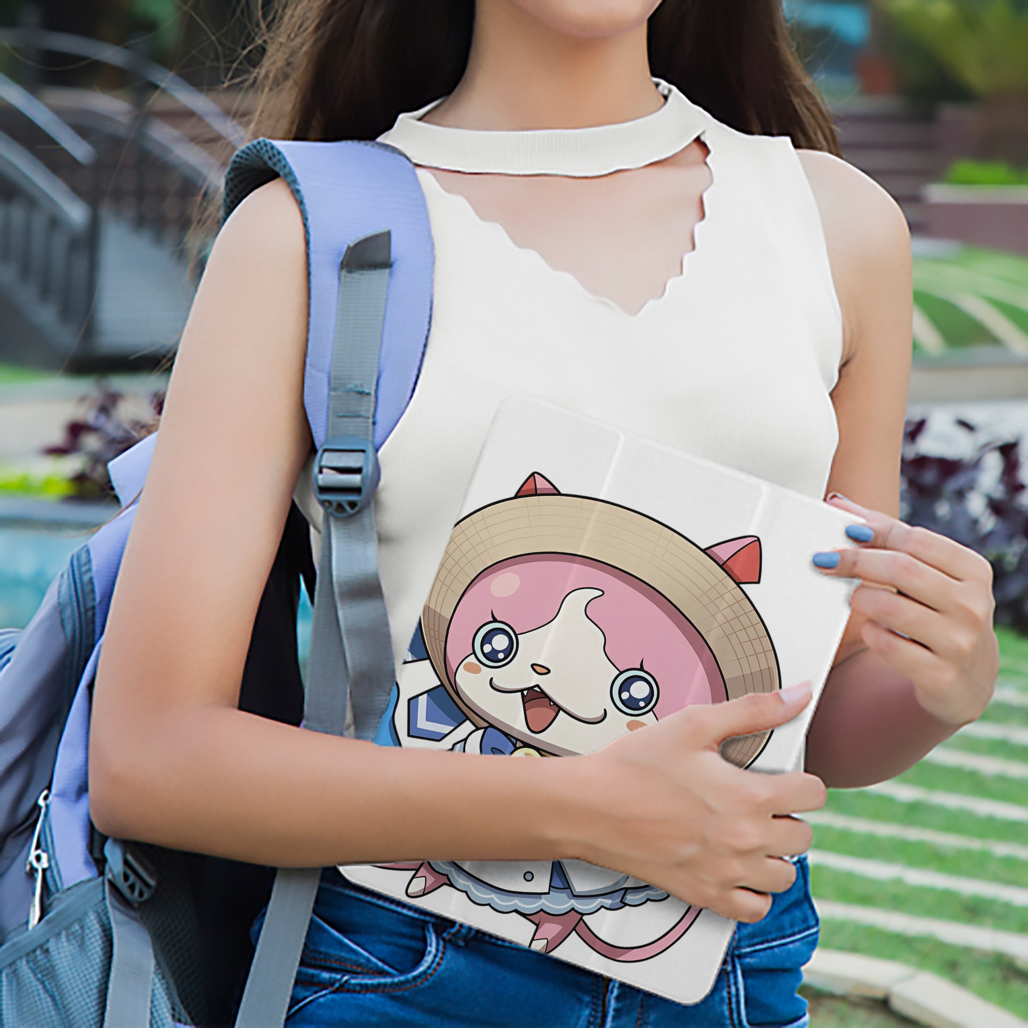 妖怪ウォッチ Yo-kai Watch IPad ケース ペン収納付き 三つ折りスタンド PUレザー×シリコン 対応機種9.5/10.5/10.9インチ
